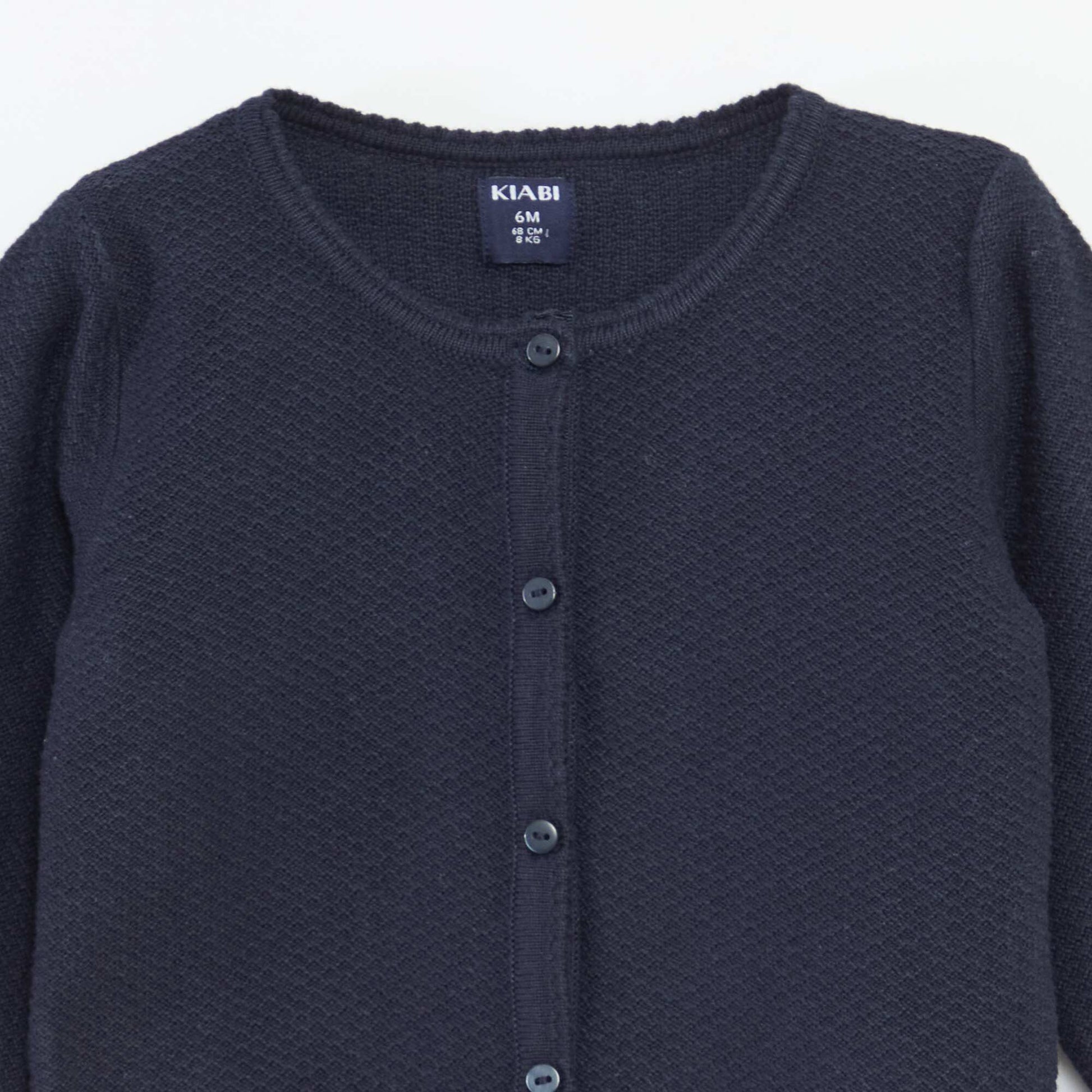 Gilet en maille fine jauge uni BLEU