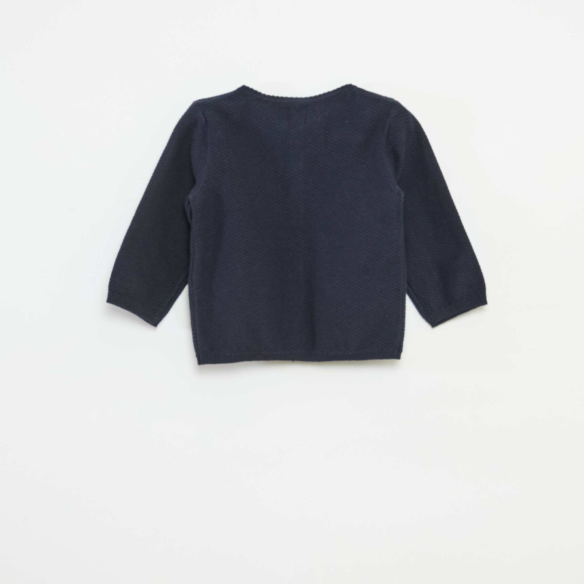 Gilet en maille fine jauge uni BLEU
