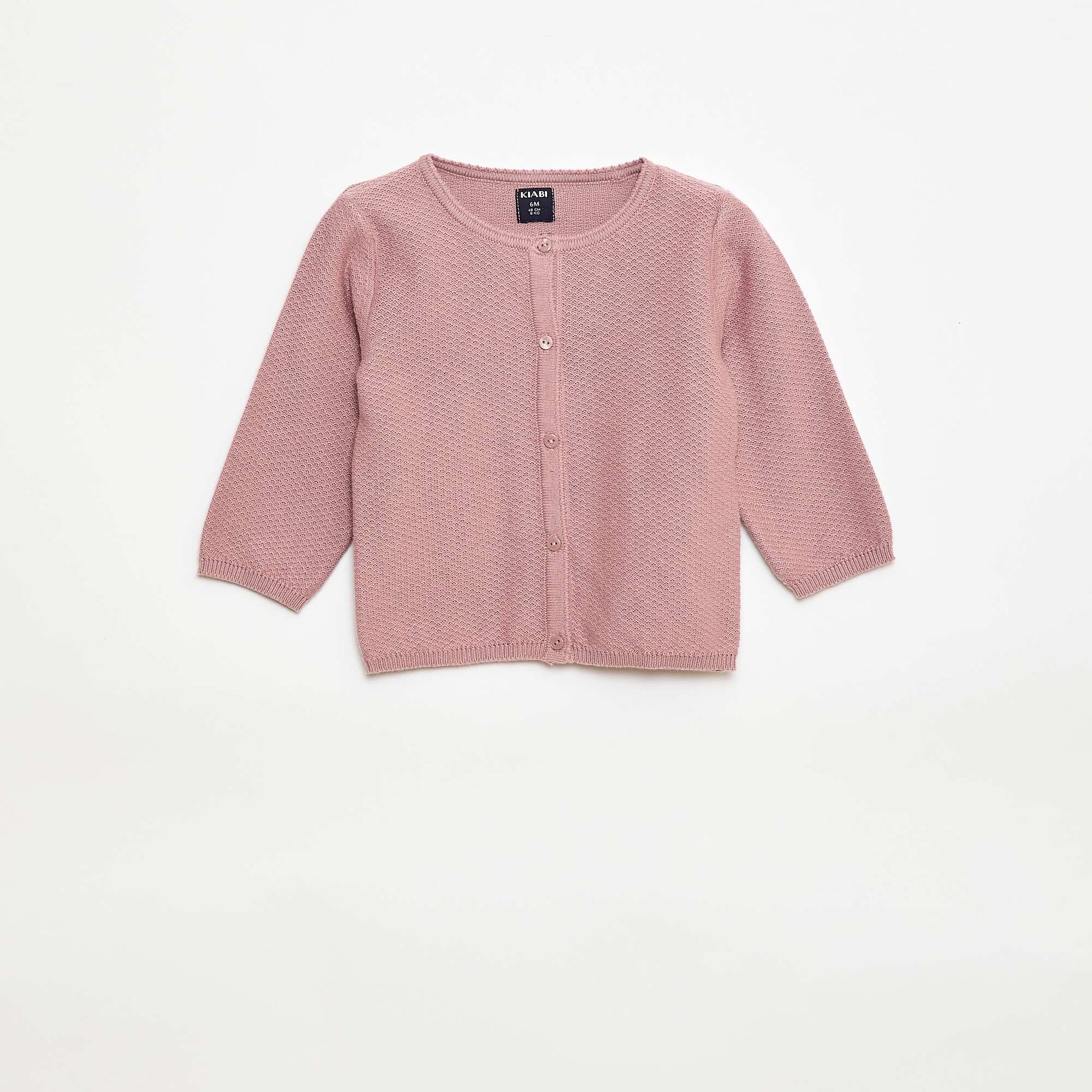 Gilet en maille fine jauge uni ROSE