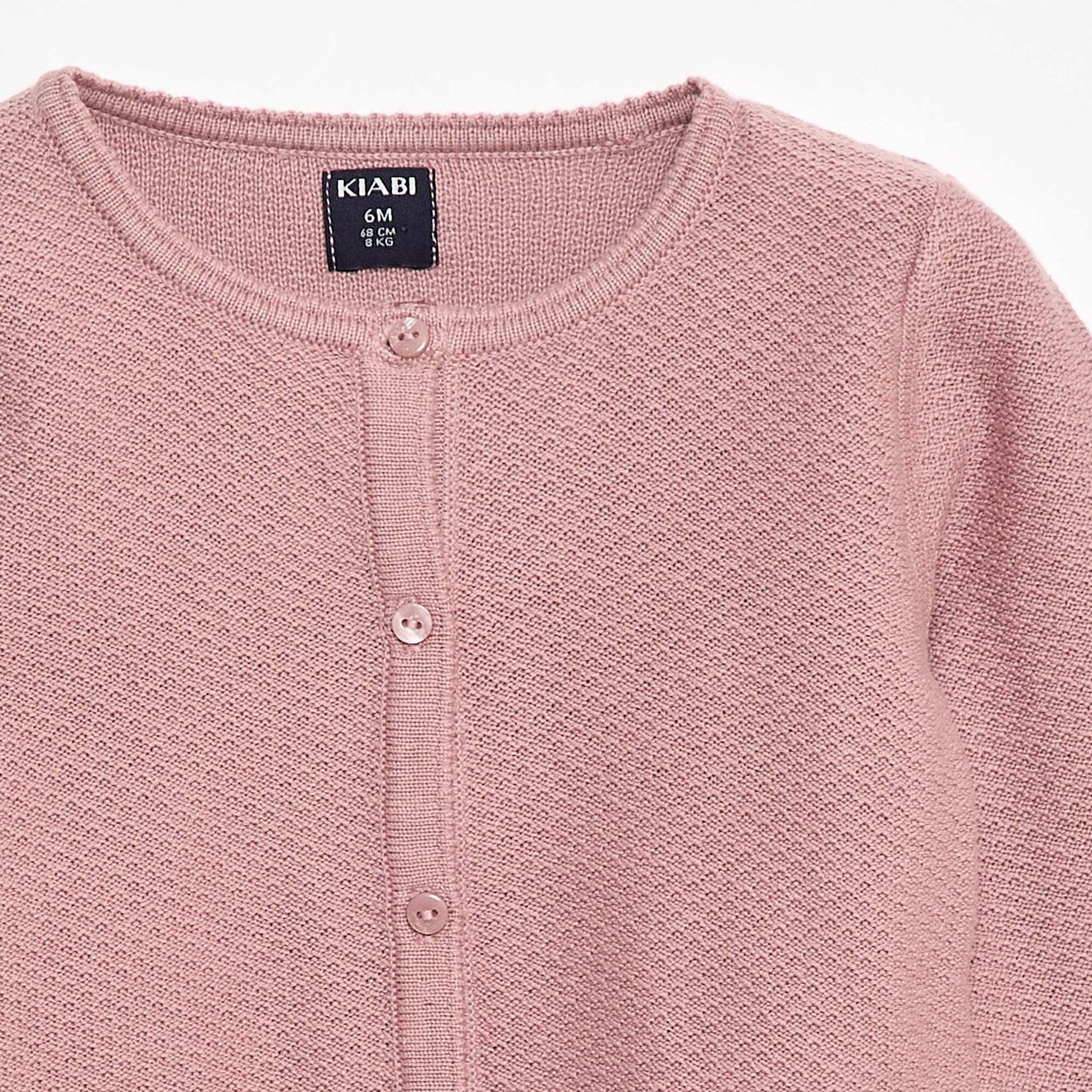 Gilet en maille fine jauge uni ROSE