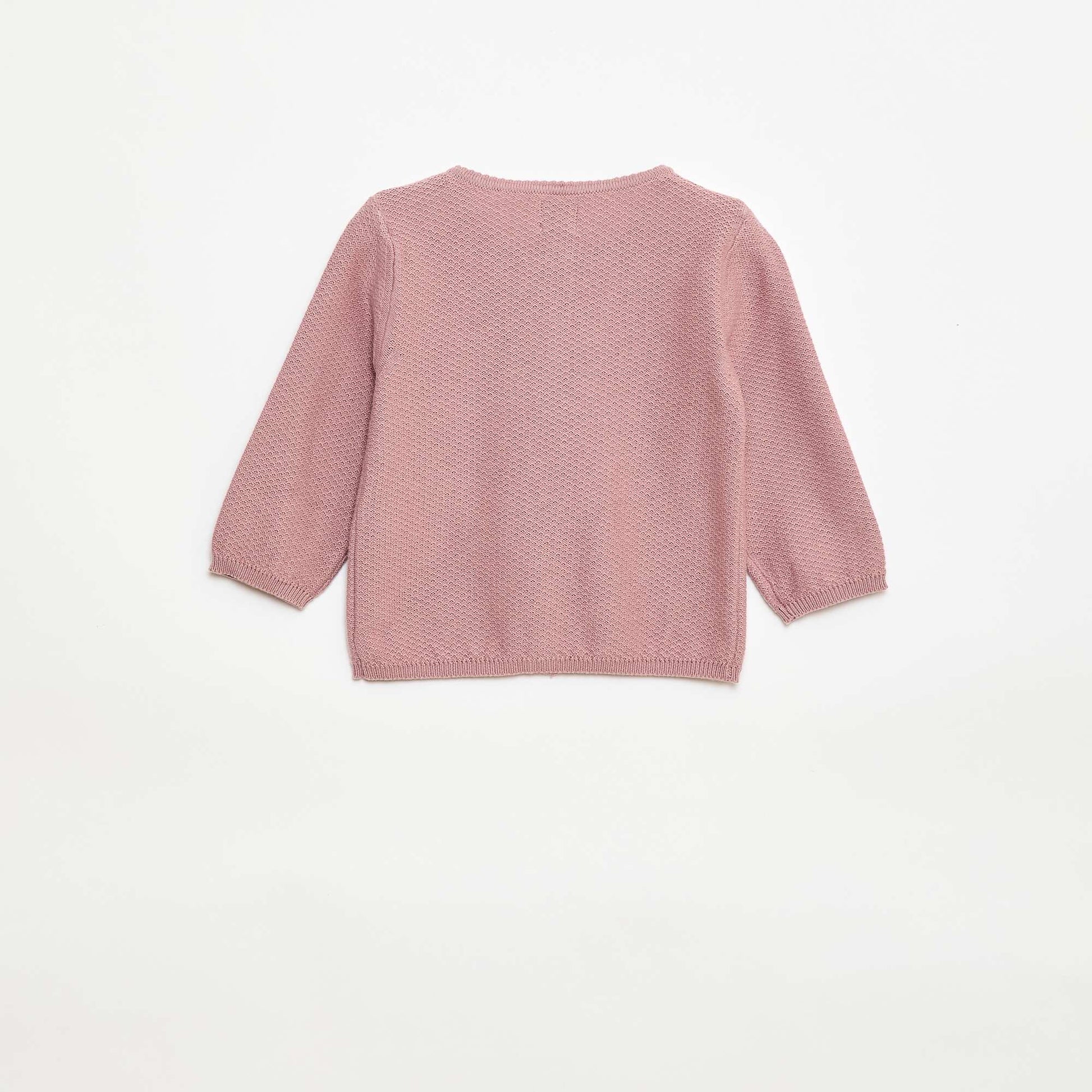 Gilet en maille fine jauge uni ROSE