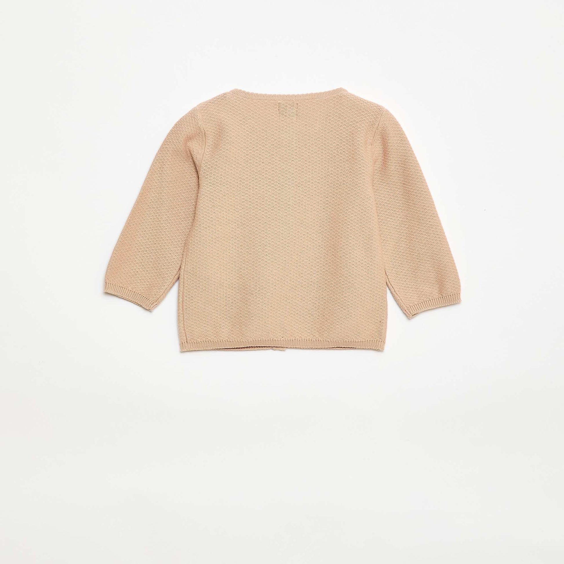 Gilet en maille fine jauge uni BEIGE