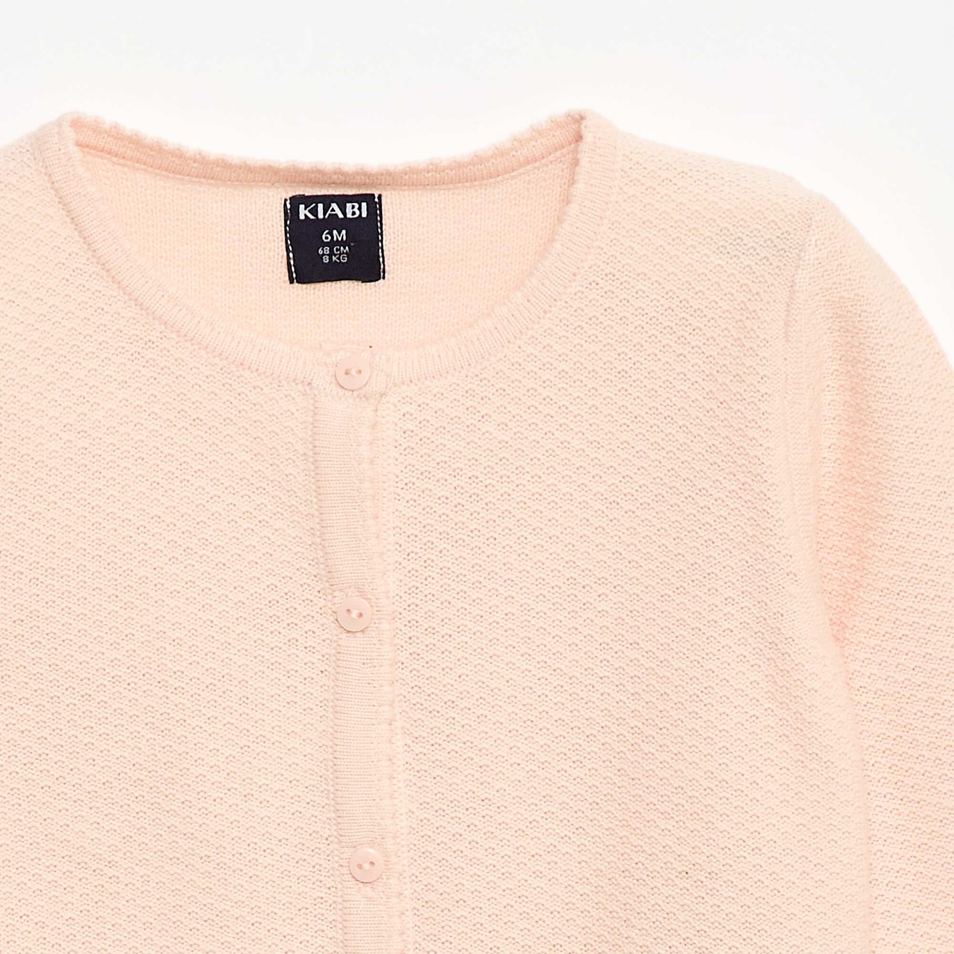 Gilet en maille fine jauge uni ROSE