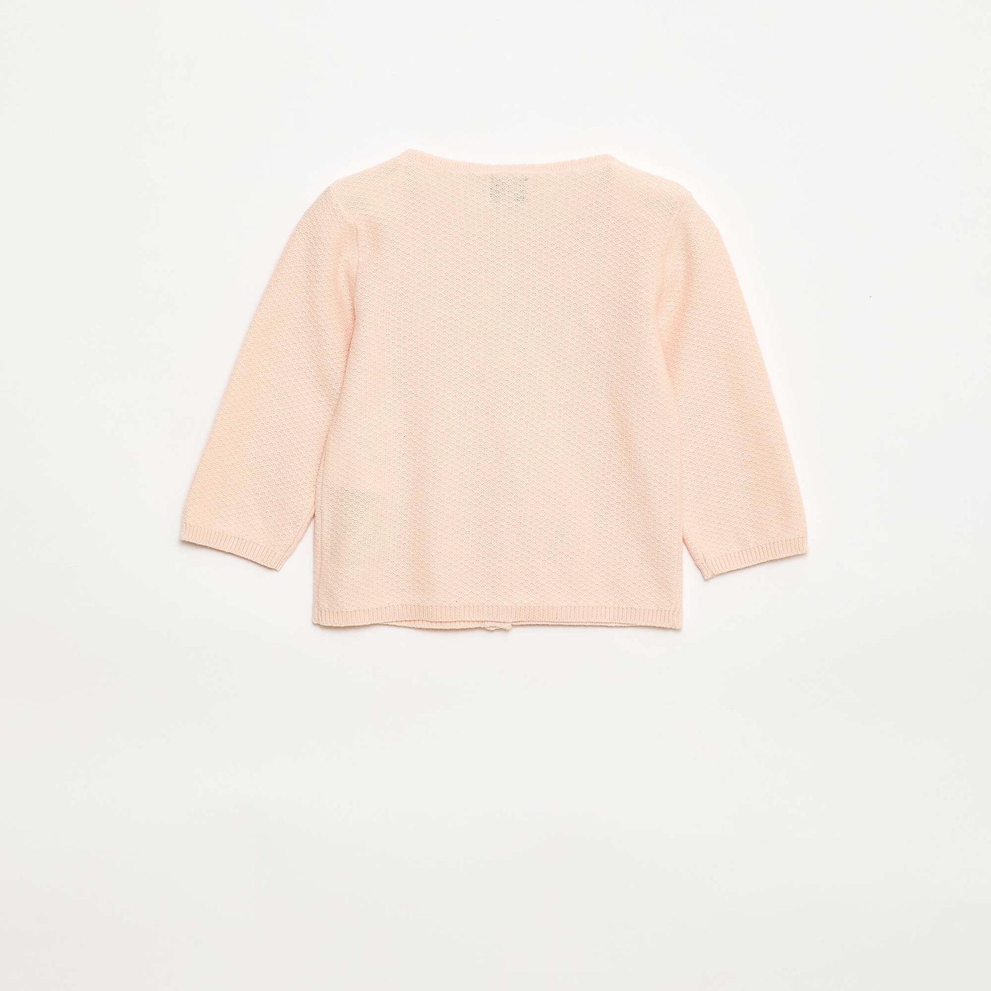 Gilet en maille fine jauge uni ROSE