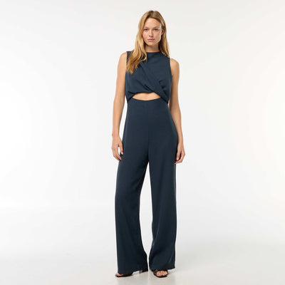 Combinaison pantalon effet twisté BLEU