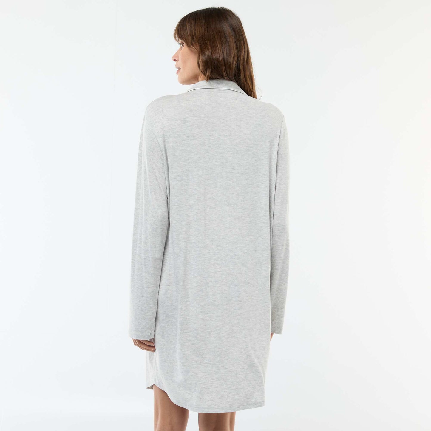 Chemise de nuit unie de maternité GRIS