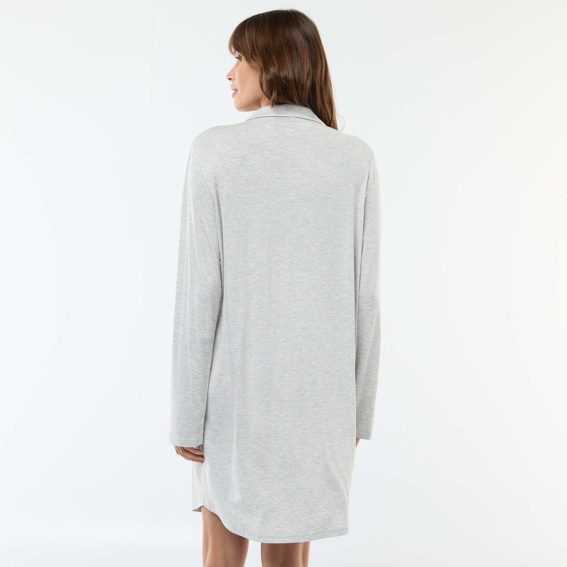 Chemise de nuit unie de maternité GRIS