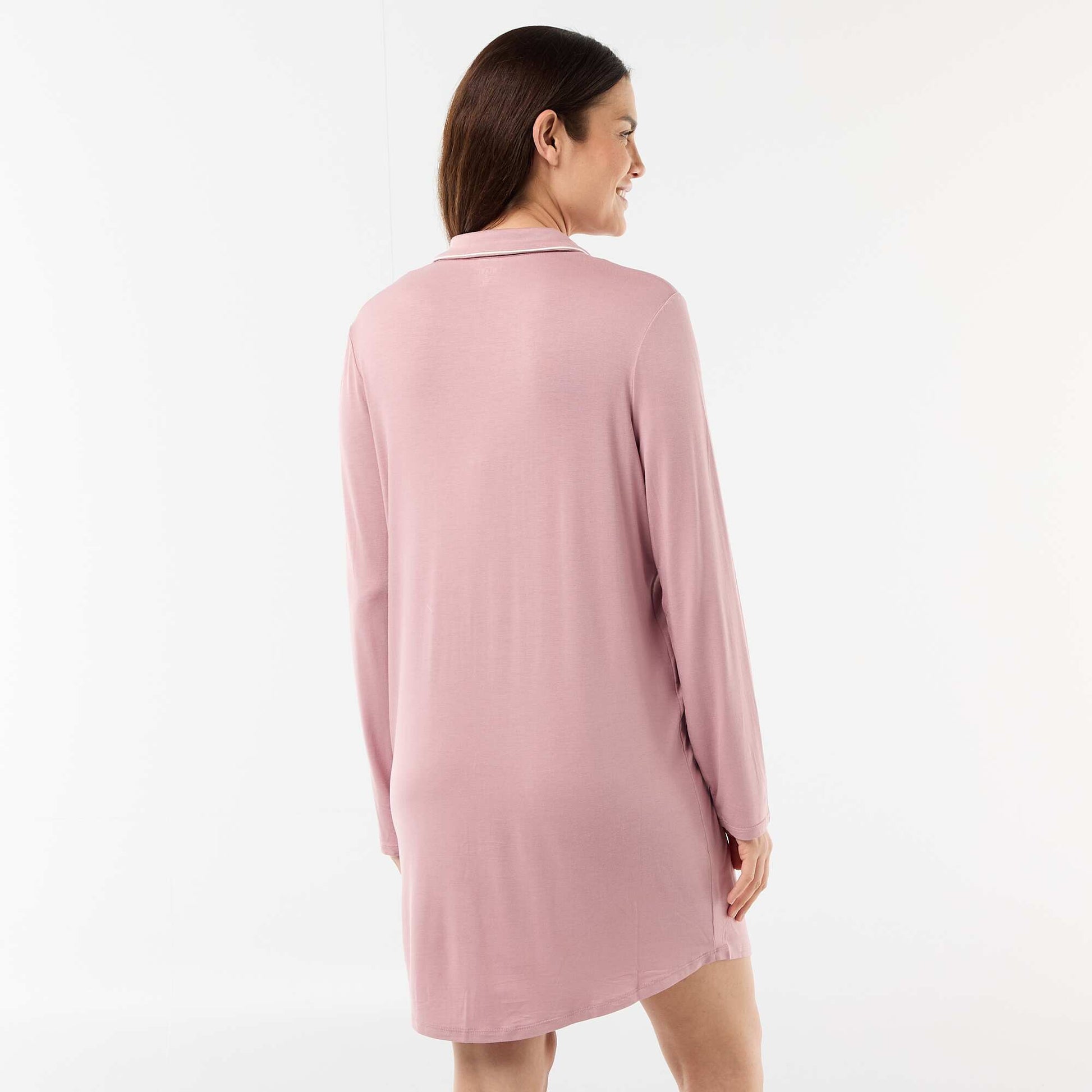 Chemise de nuit unie de maternité ROSE