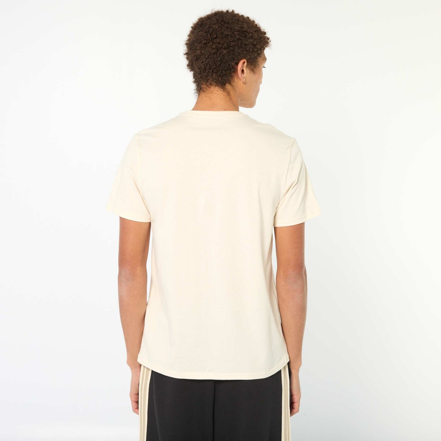 Tee-shirt en coton imprimé à manches courtes BLANC