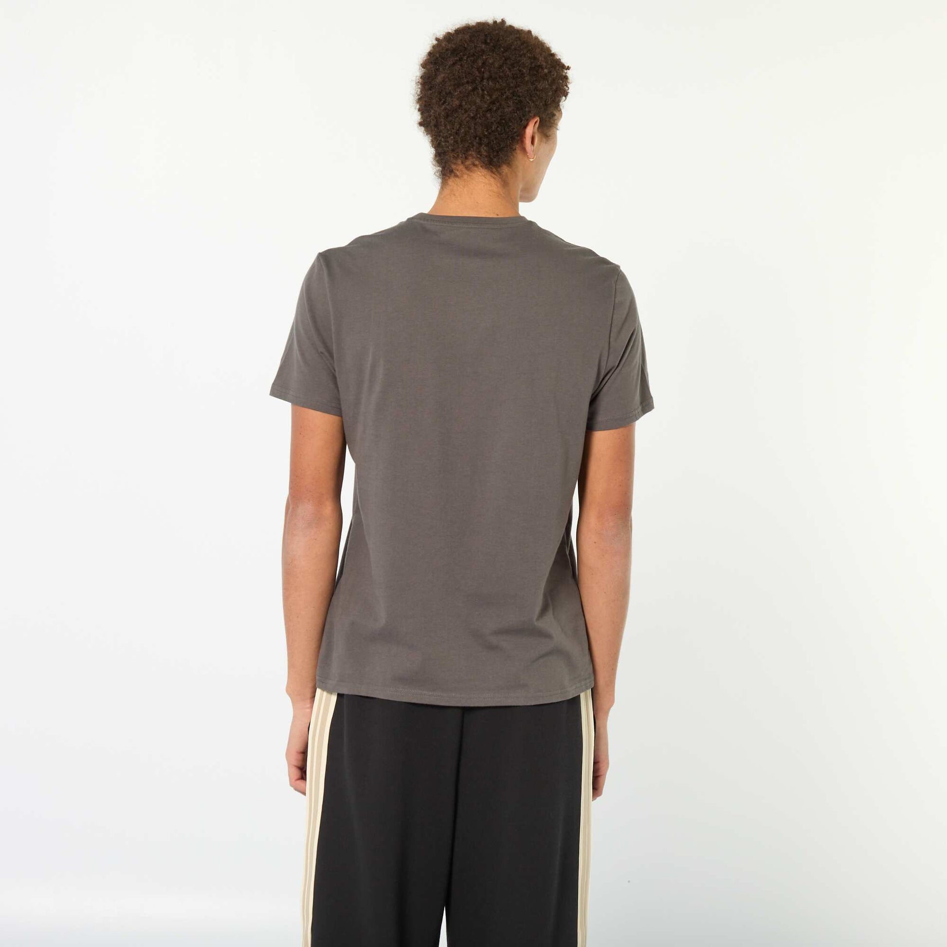 Tee-shirt en coton imprimé à manches courtes GRIS