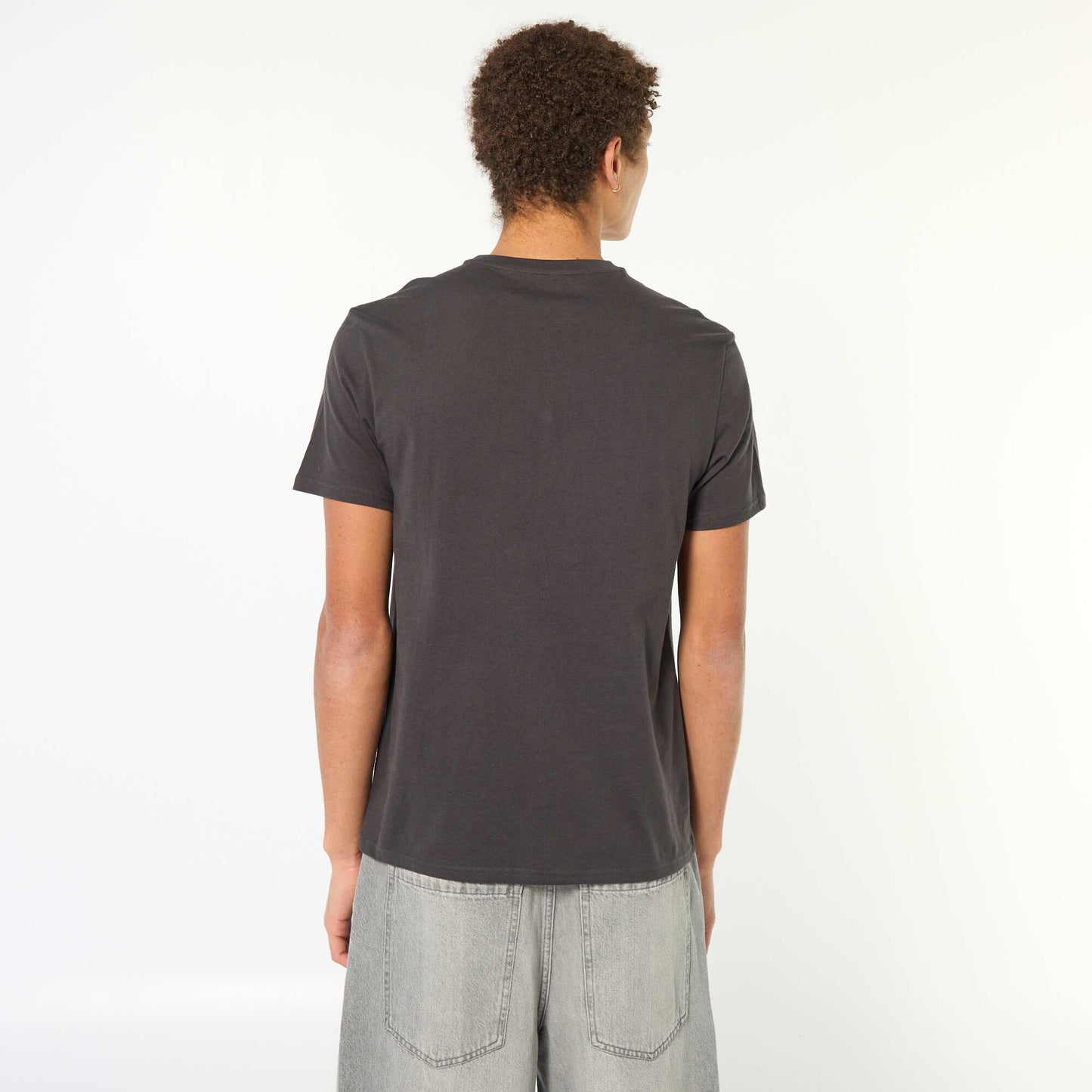 Tee-shirt en coton imprimé à manches courtes NOIR