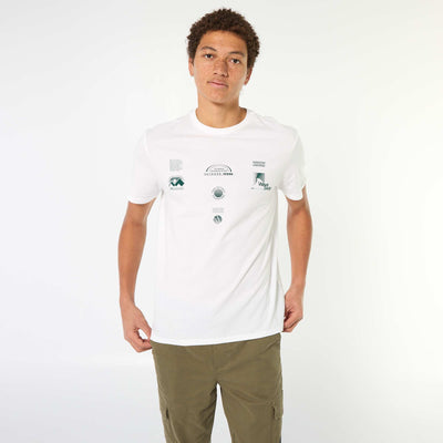Tee-shirt en coton imprimé à manches courtes BLANC