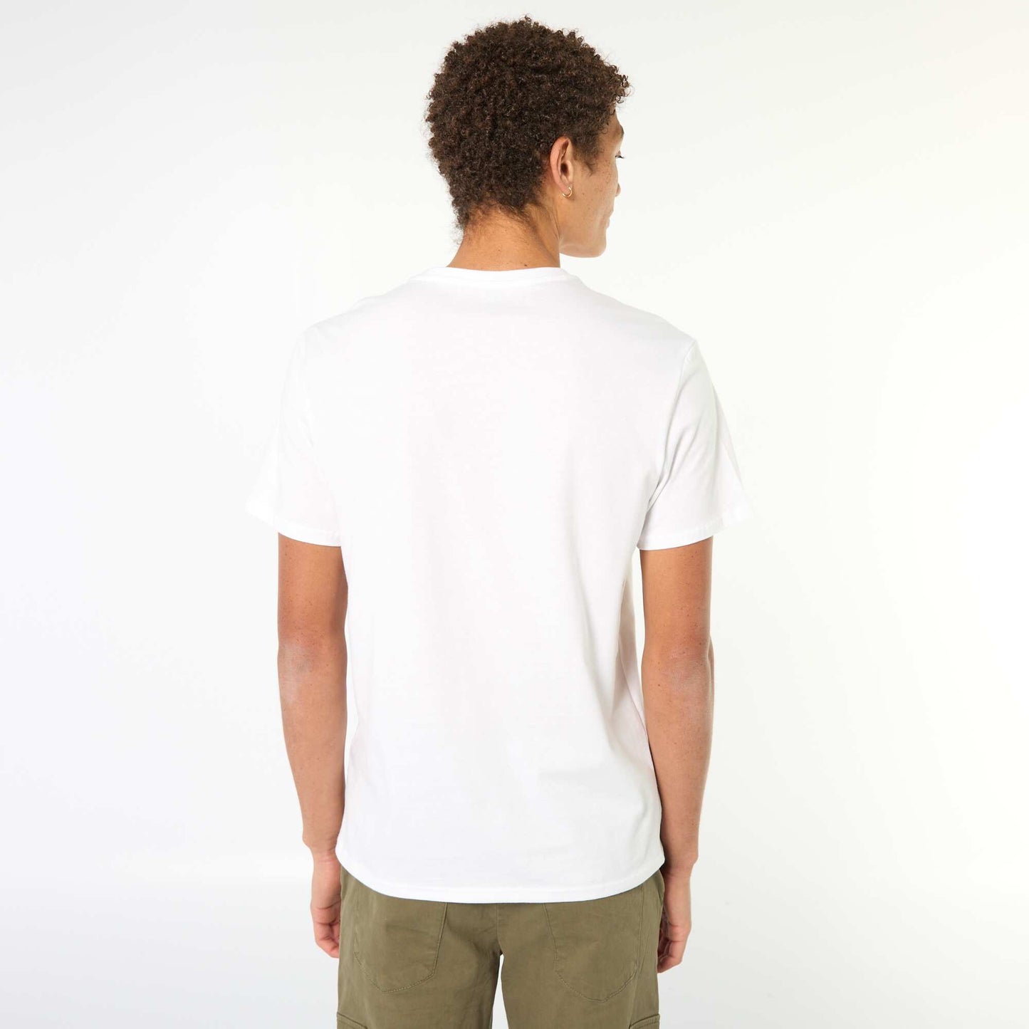 Tee-shirt en coton imprimé à manches courtes BLANC