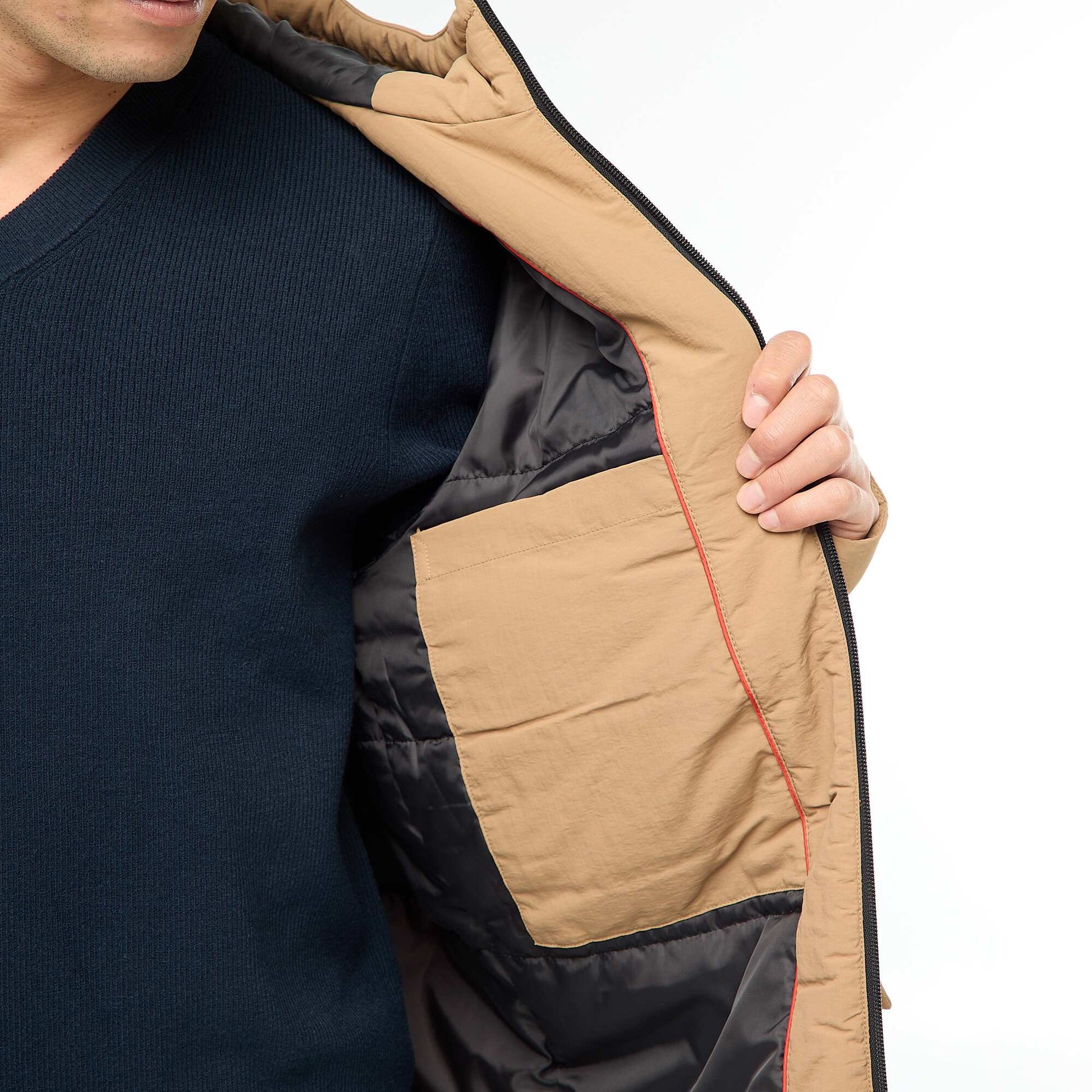 Parka légère à capuche déparlent BEIGE
