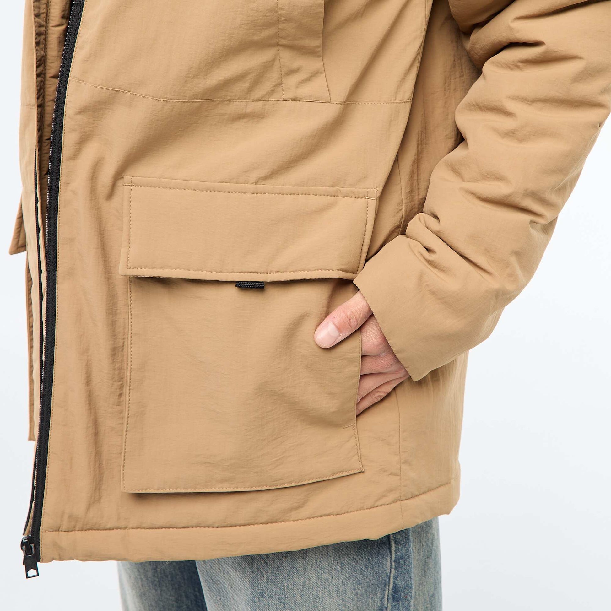 Parka légère à capuche déparlent BEIGE