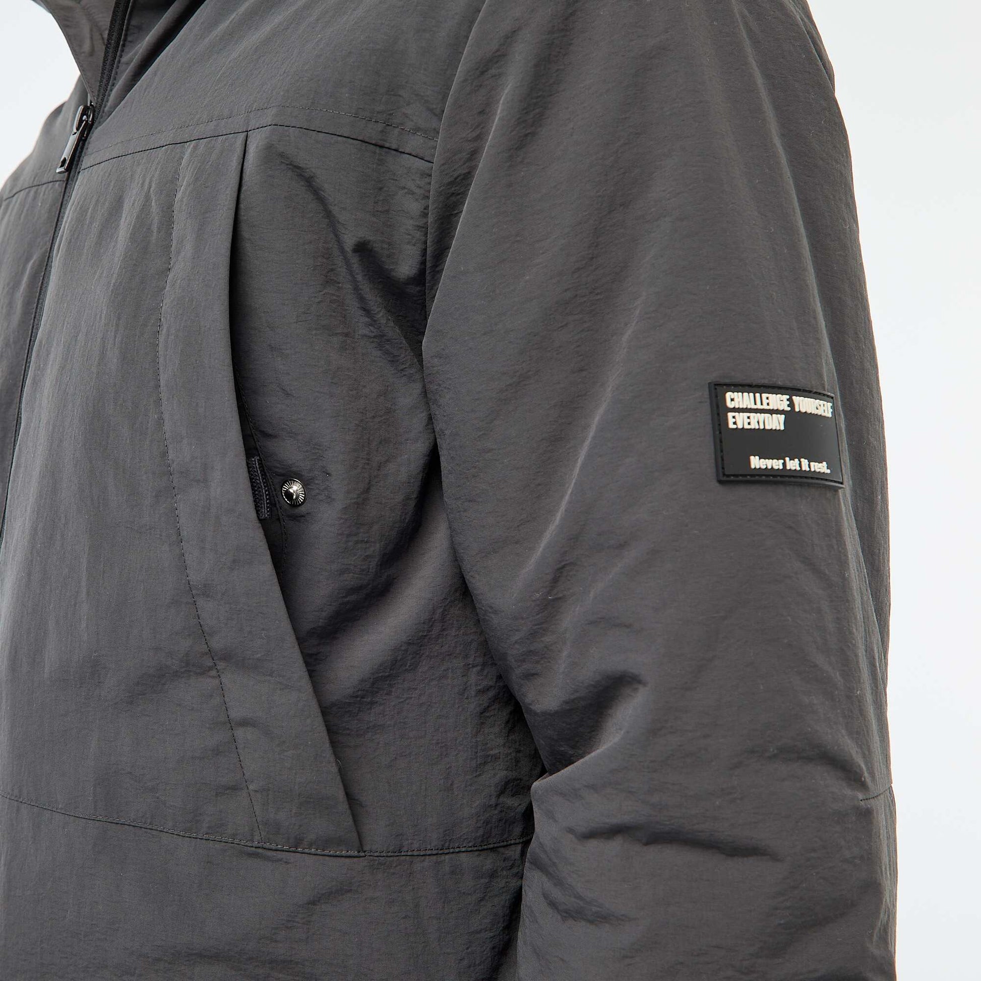 Parka légère à capuche déparlent NOIR