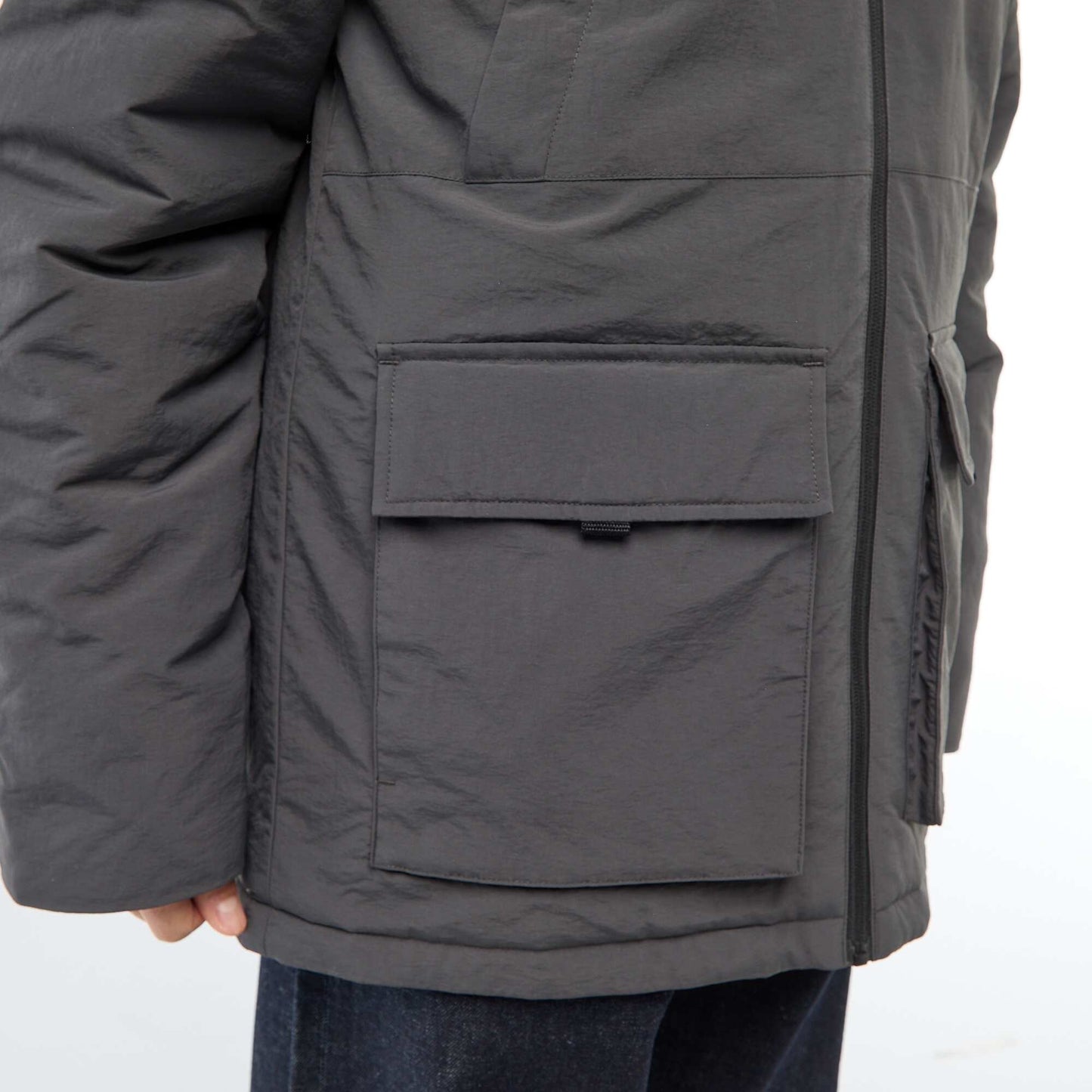 Parka légère à capuche déparlent NOIR
