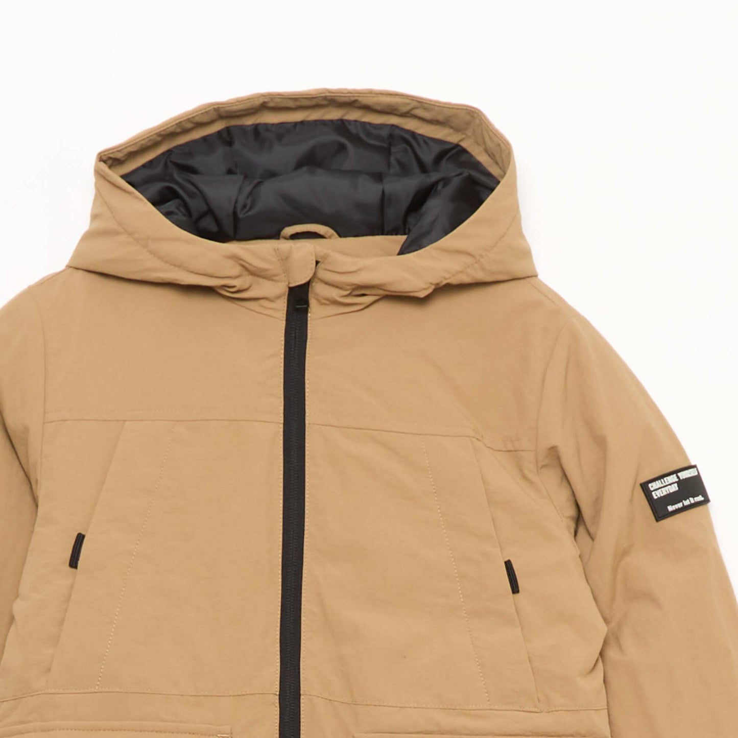 Parka légère à capuche avec 2 poches soufflées à rabat BEIGE