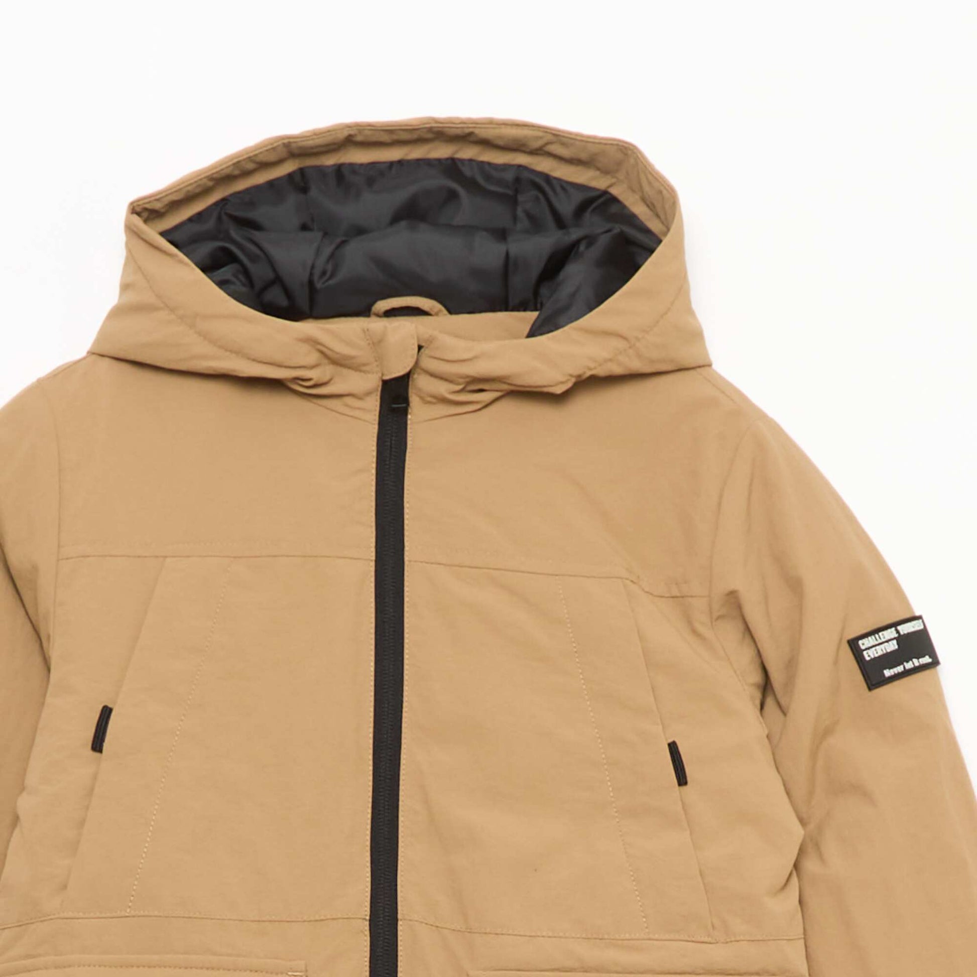 Parka légère à capuche avec 2 poches soufflées à rabat BEIGE