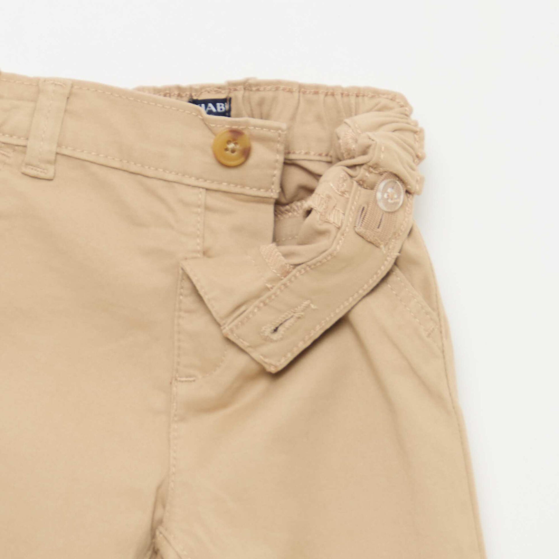 Chino droit en coton stretch BEIGE