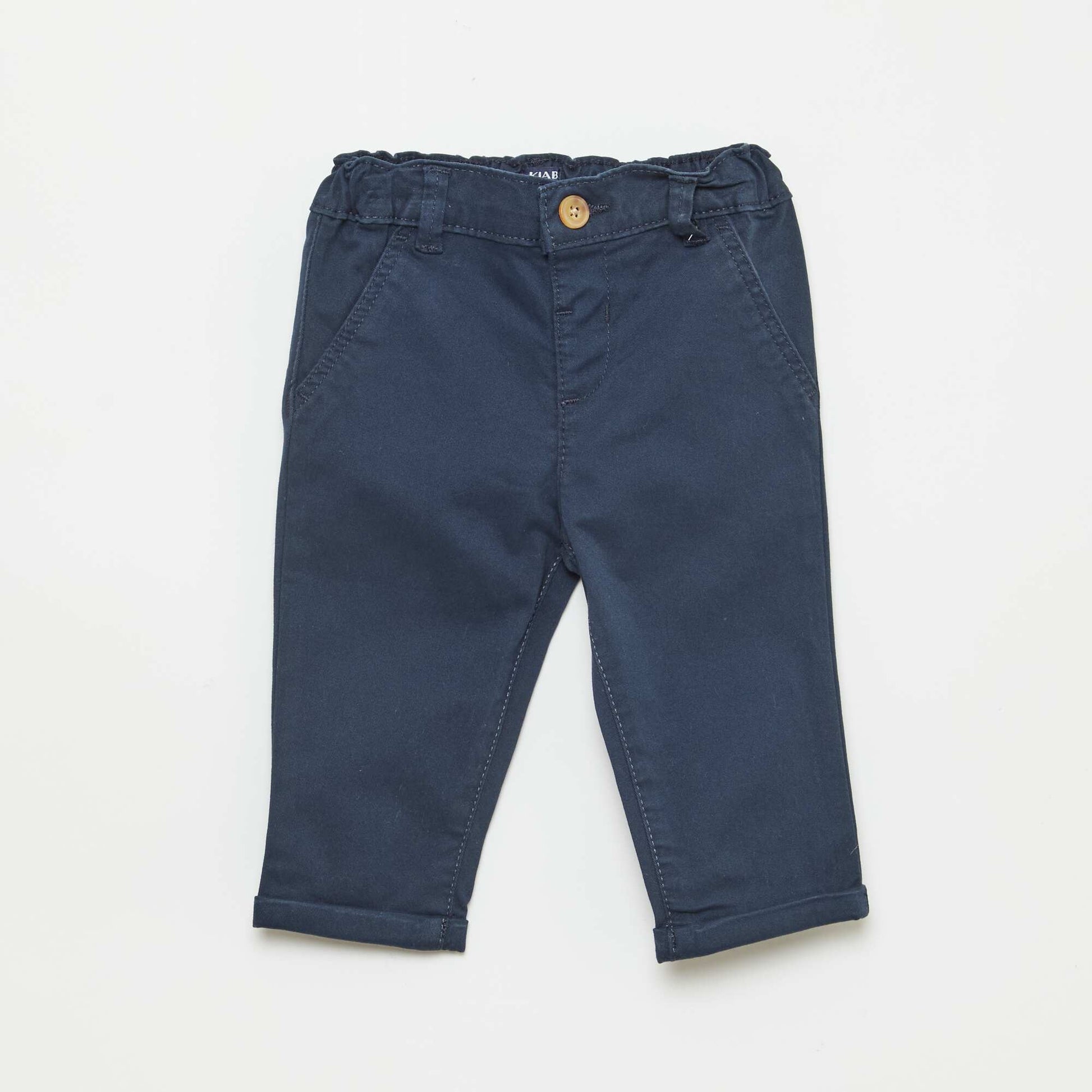 Chino droit en coton stretch BLEU