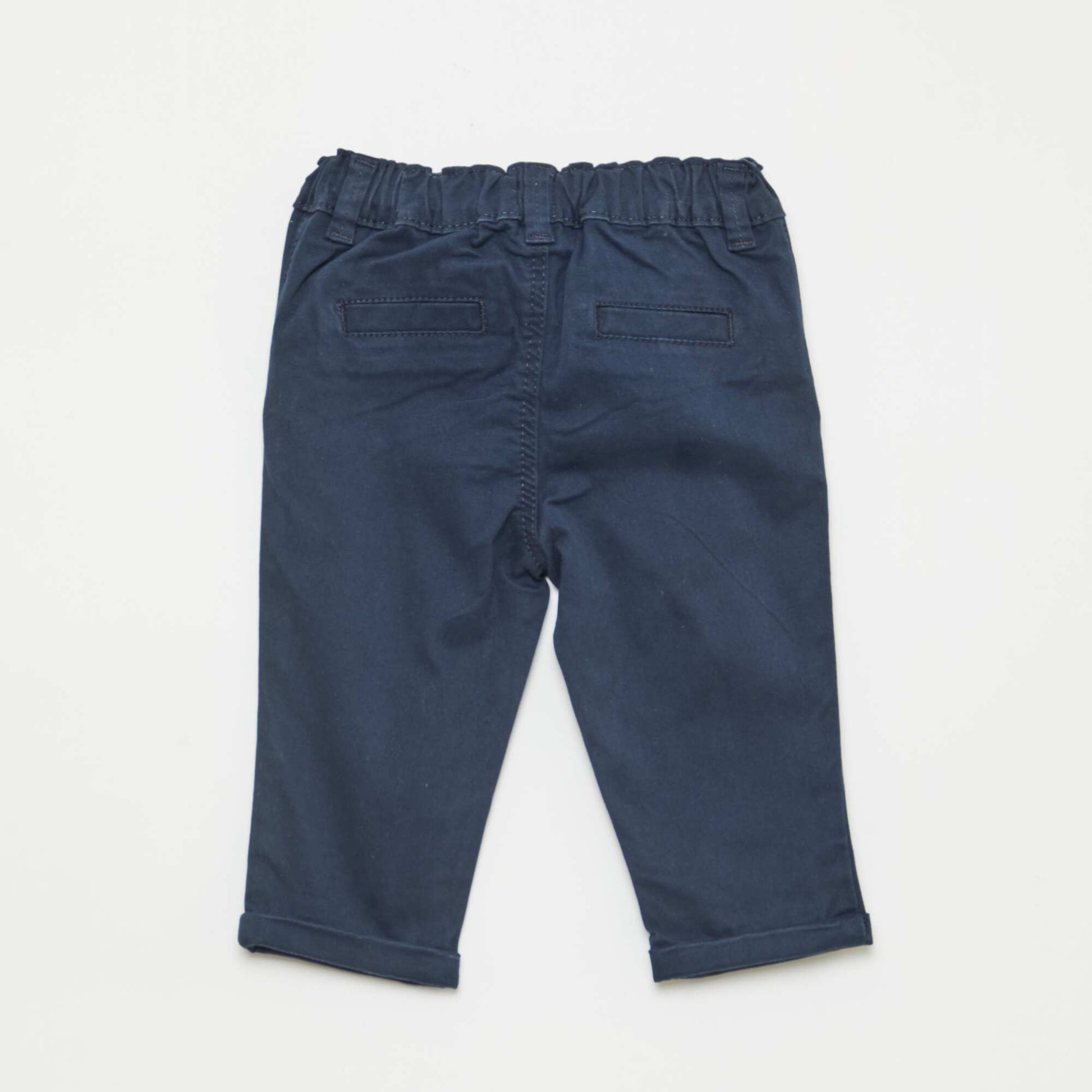 Chino droit en coton stretch BLEU
