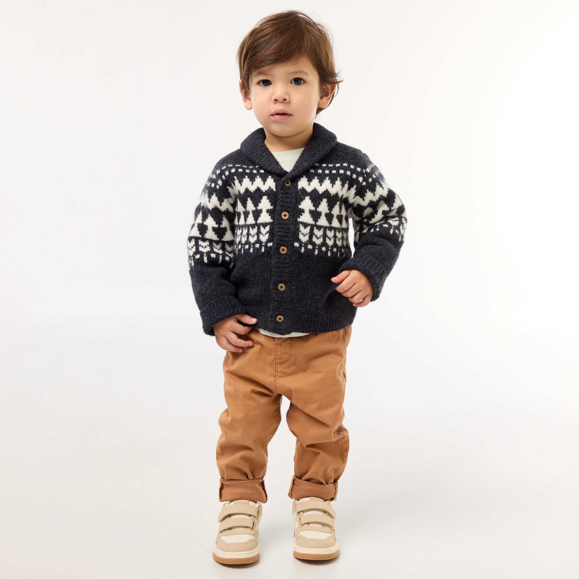 Chino droit en coton stretch BEIGE