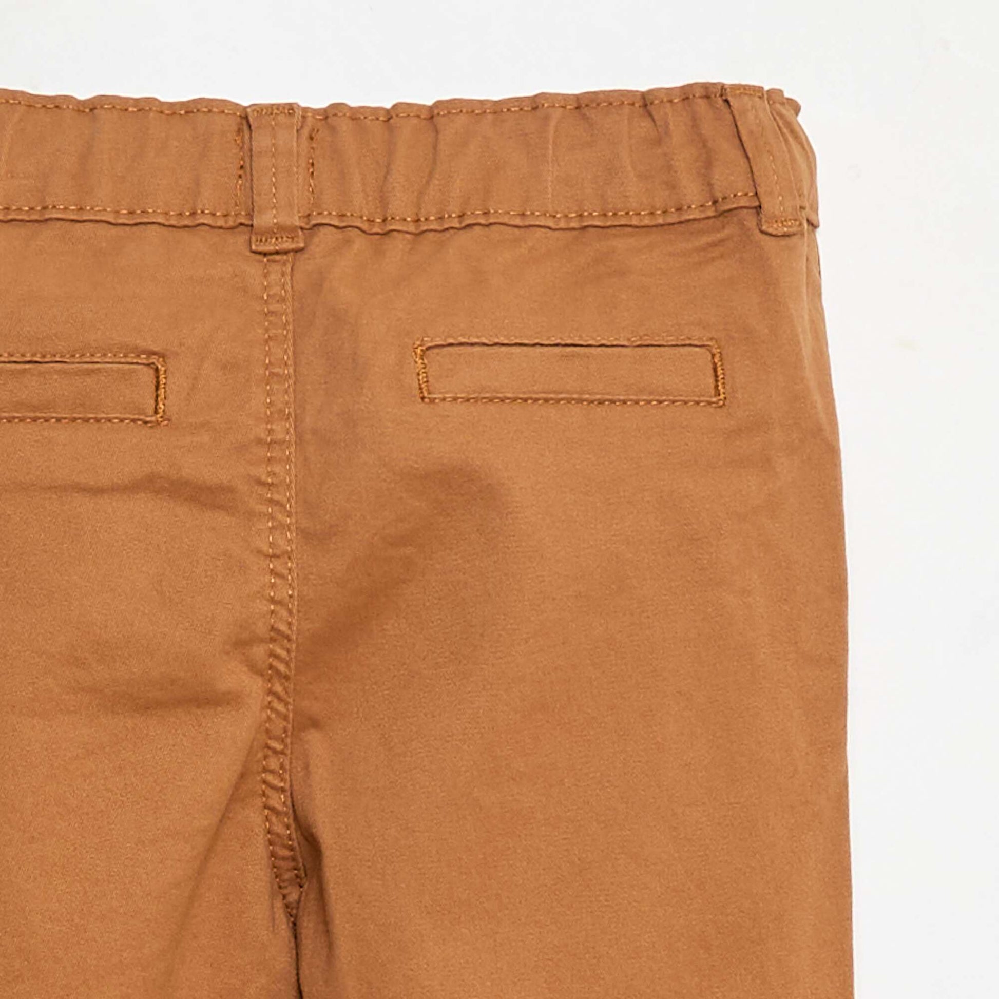 Chino droit en coton stretch BEIGE