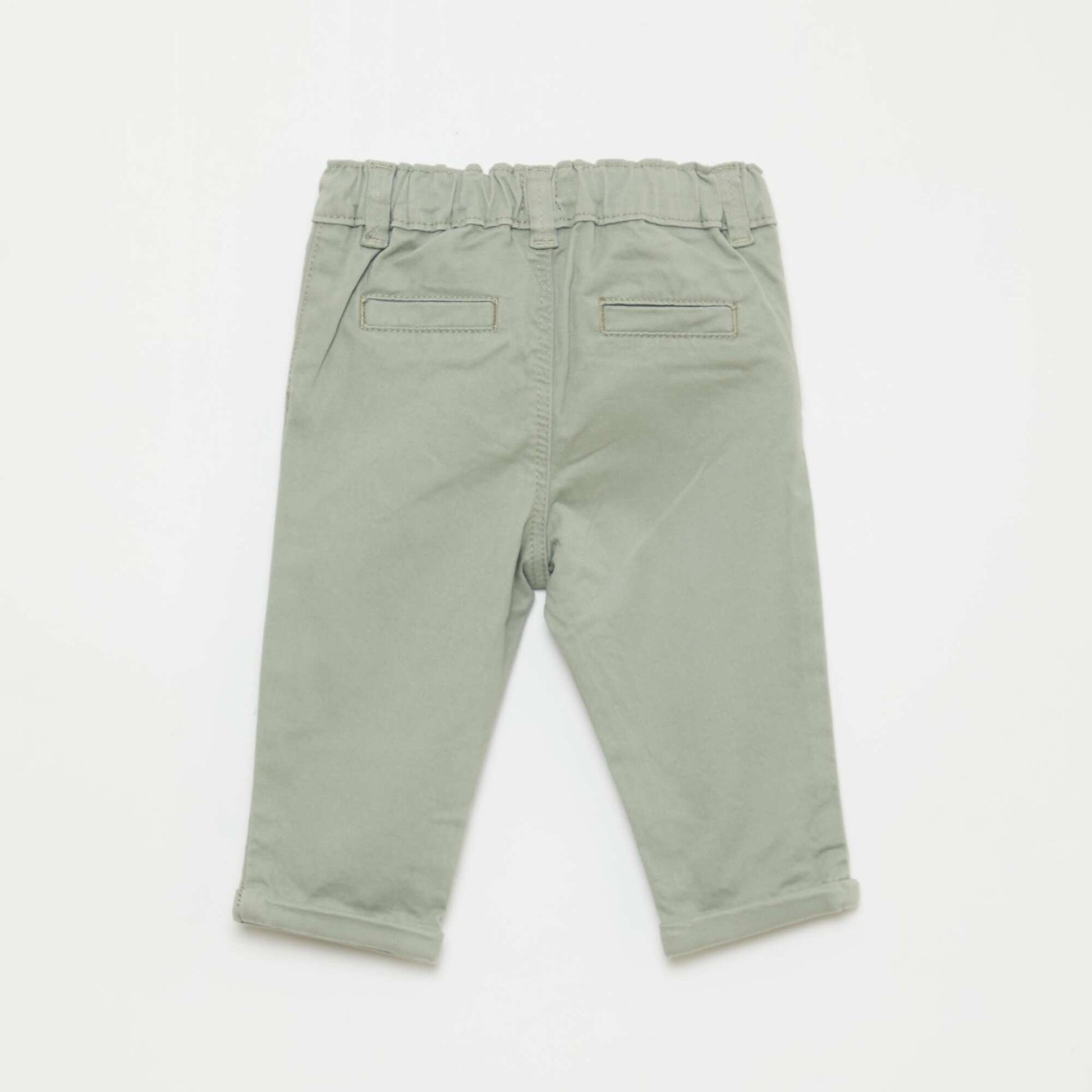 Chino droit en coton stretch VERT