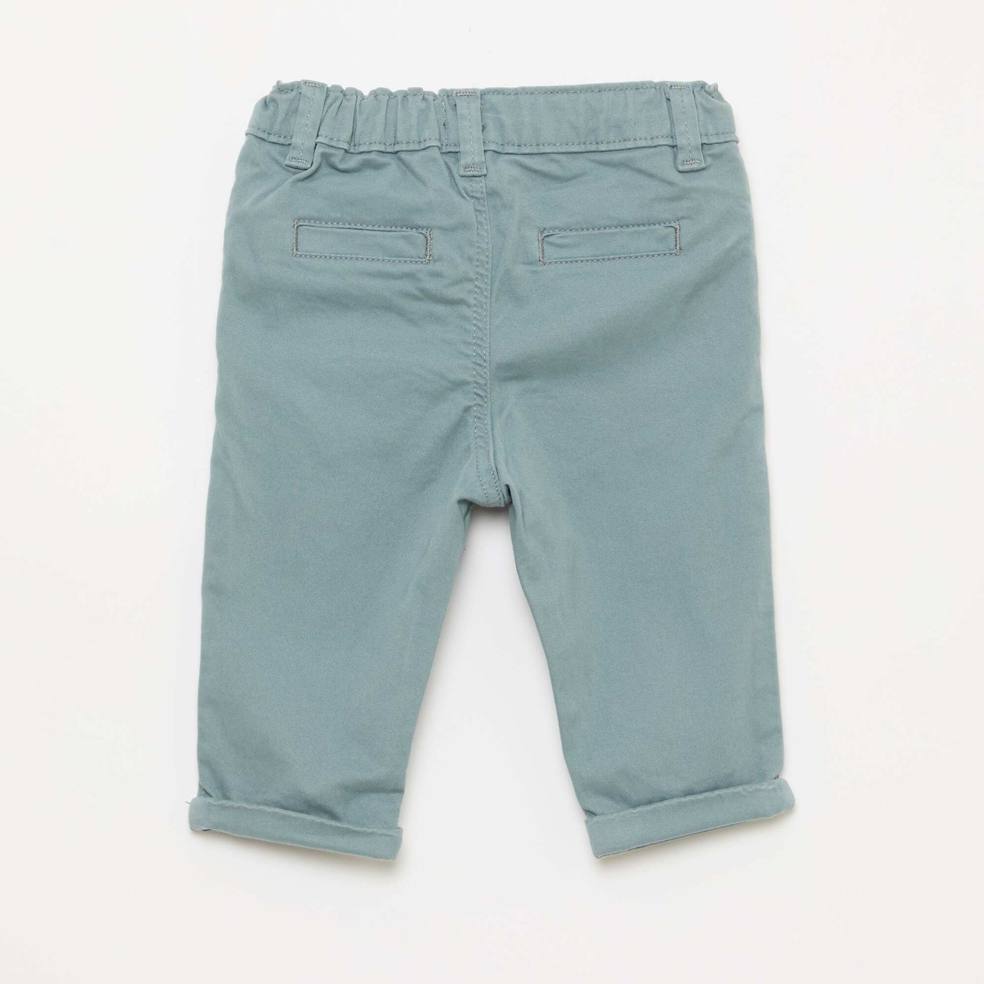 Chino droit en coton stretch BLEU