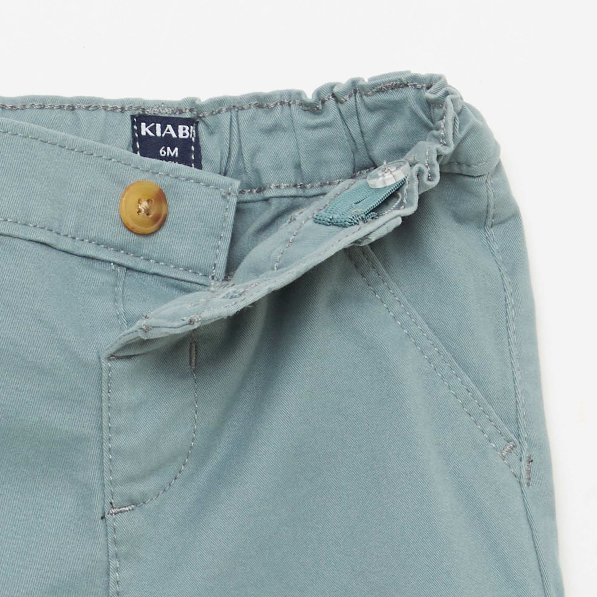 Chino droit en coton stretch BLEU