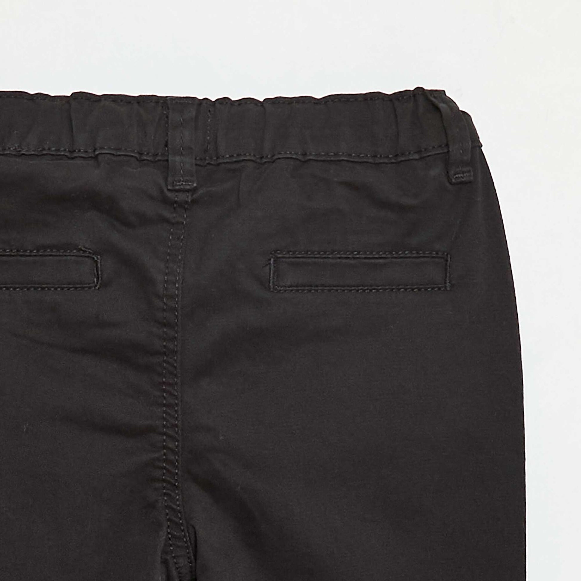 Chino droit en coton stretch NOIR