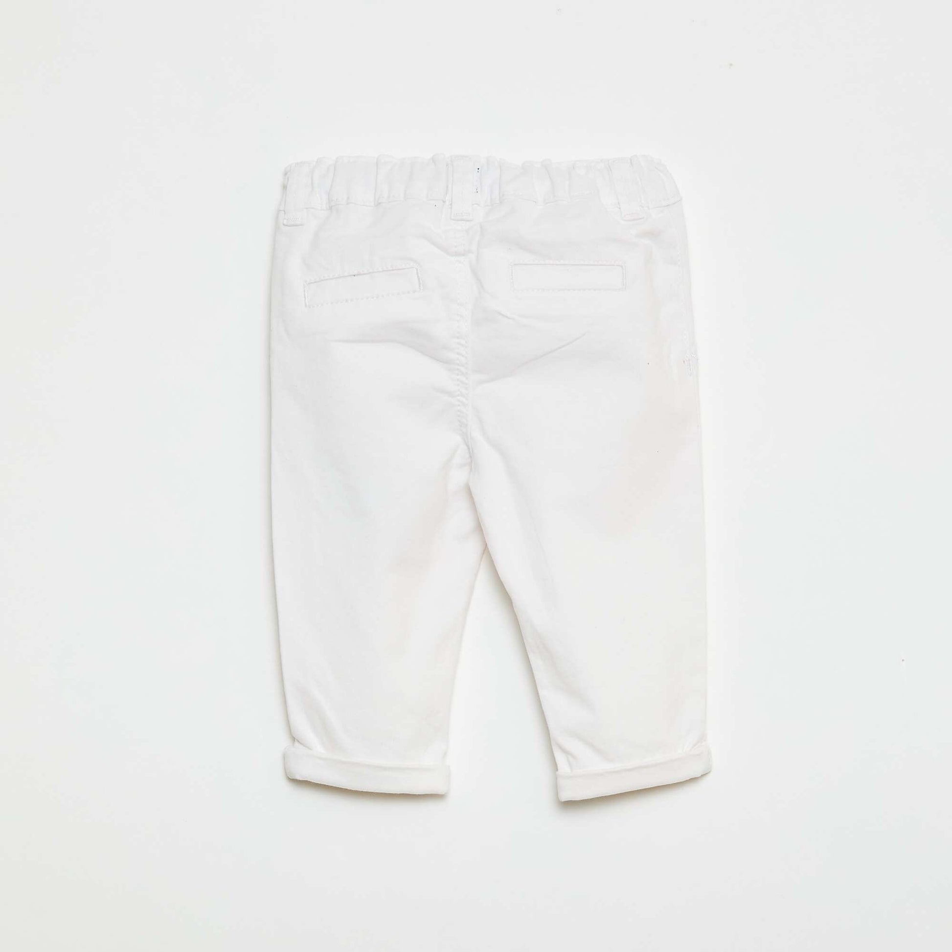 Chino droit en coton stretch BLANC