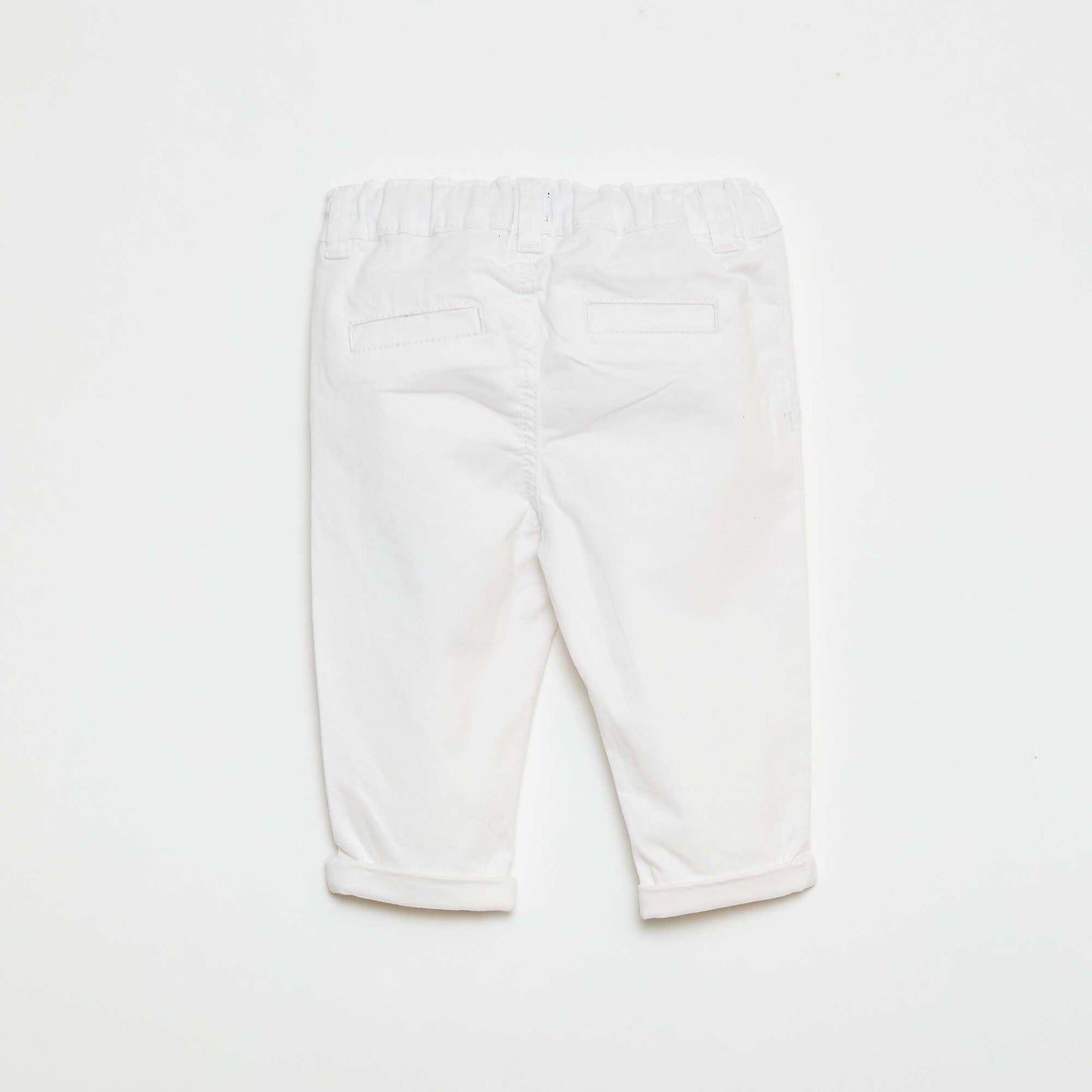 Chino droit en coton stretch BLANC