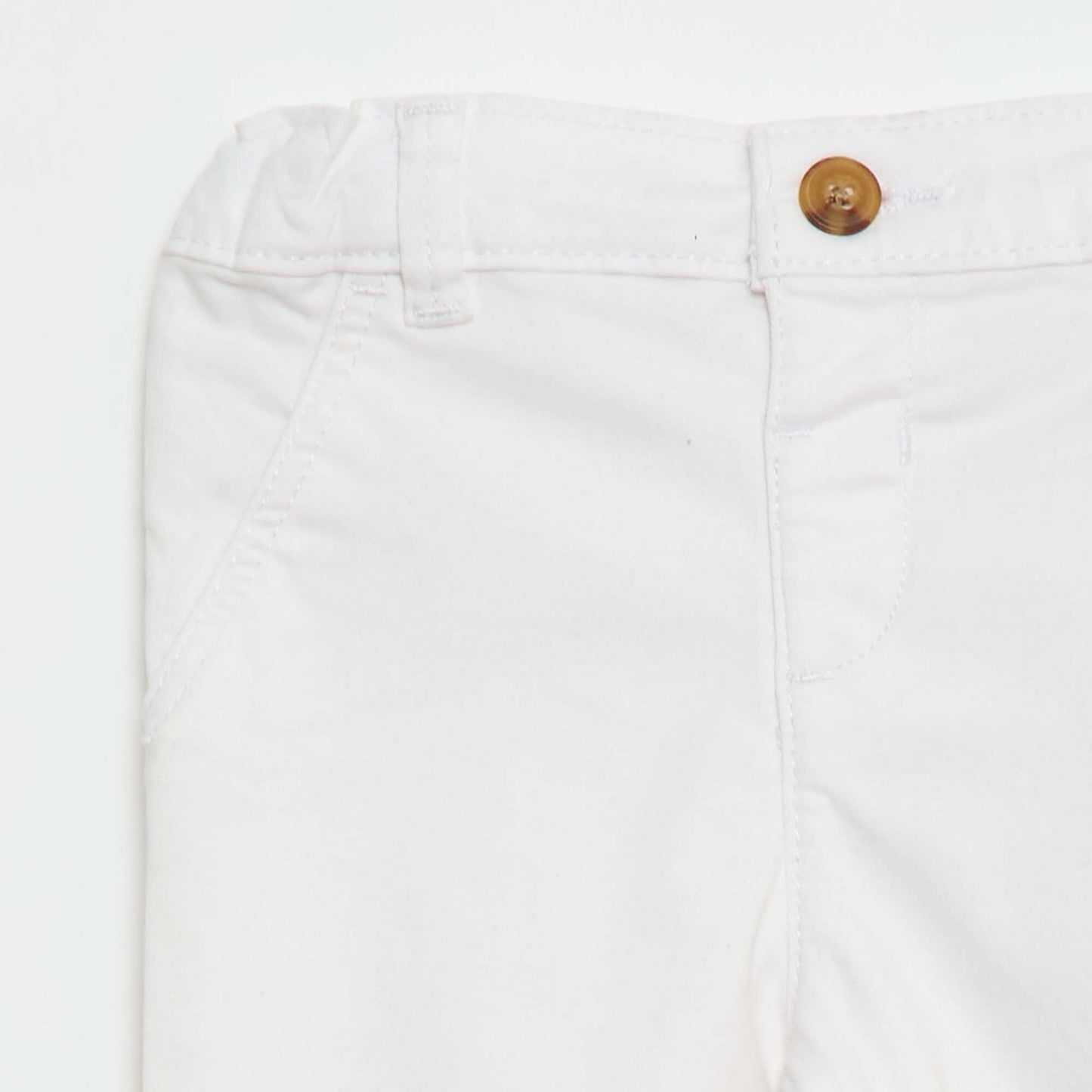 Chino droit en coton stretch BLANC