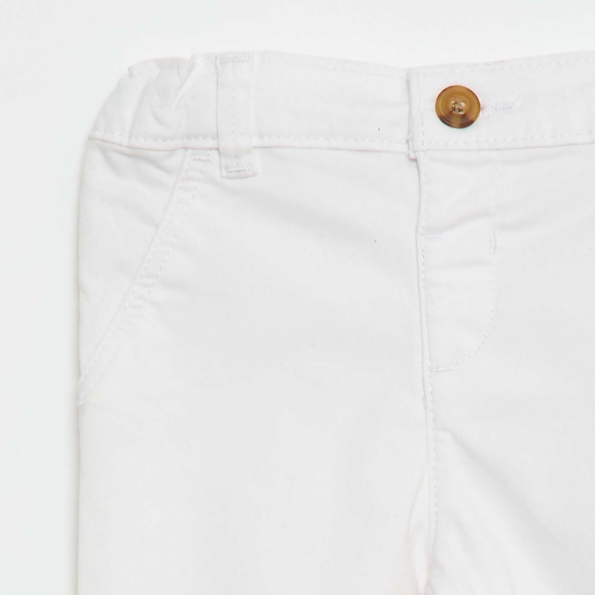 Chino droit en coton stretch BLANC