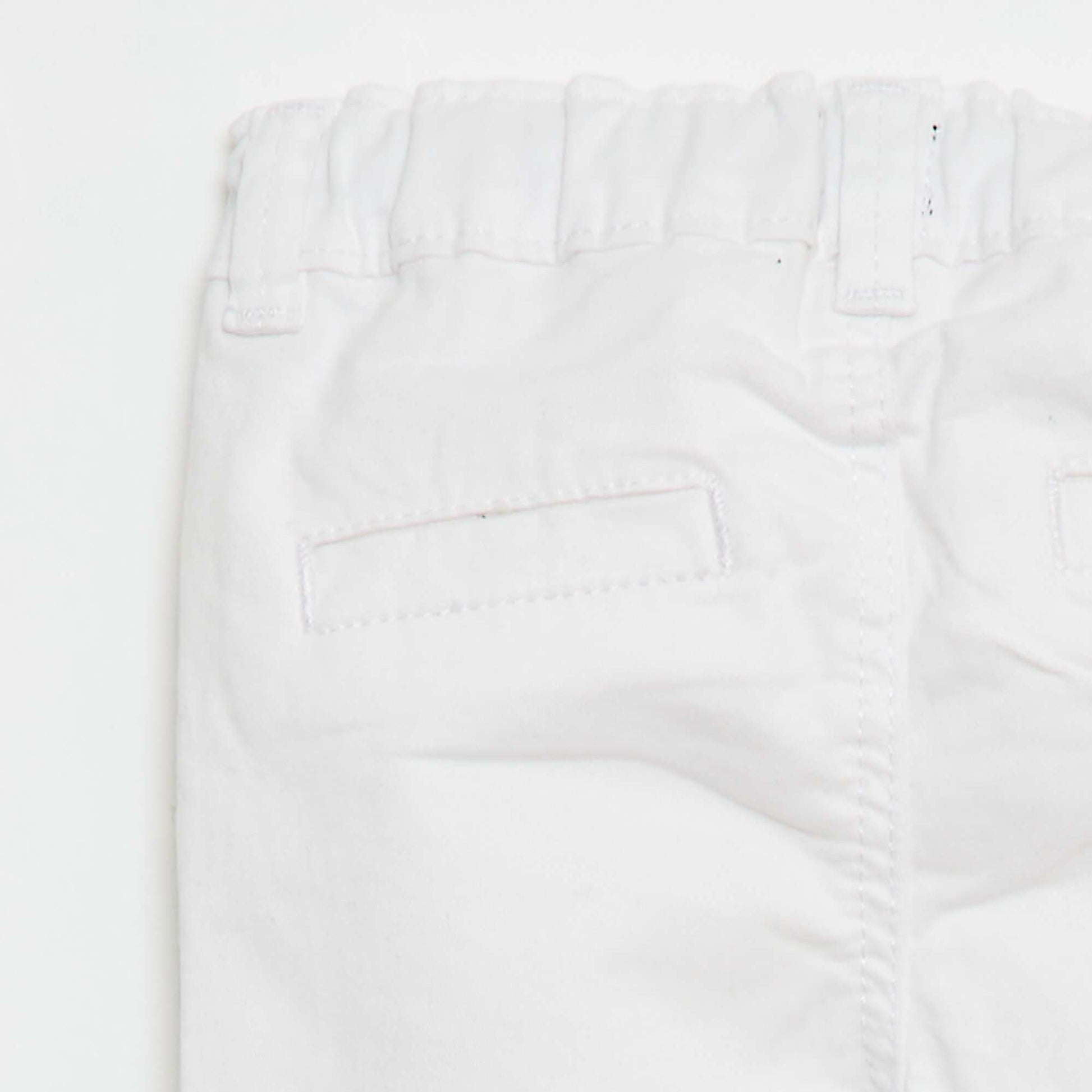 Chino droit en coton stretch BLANC