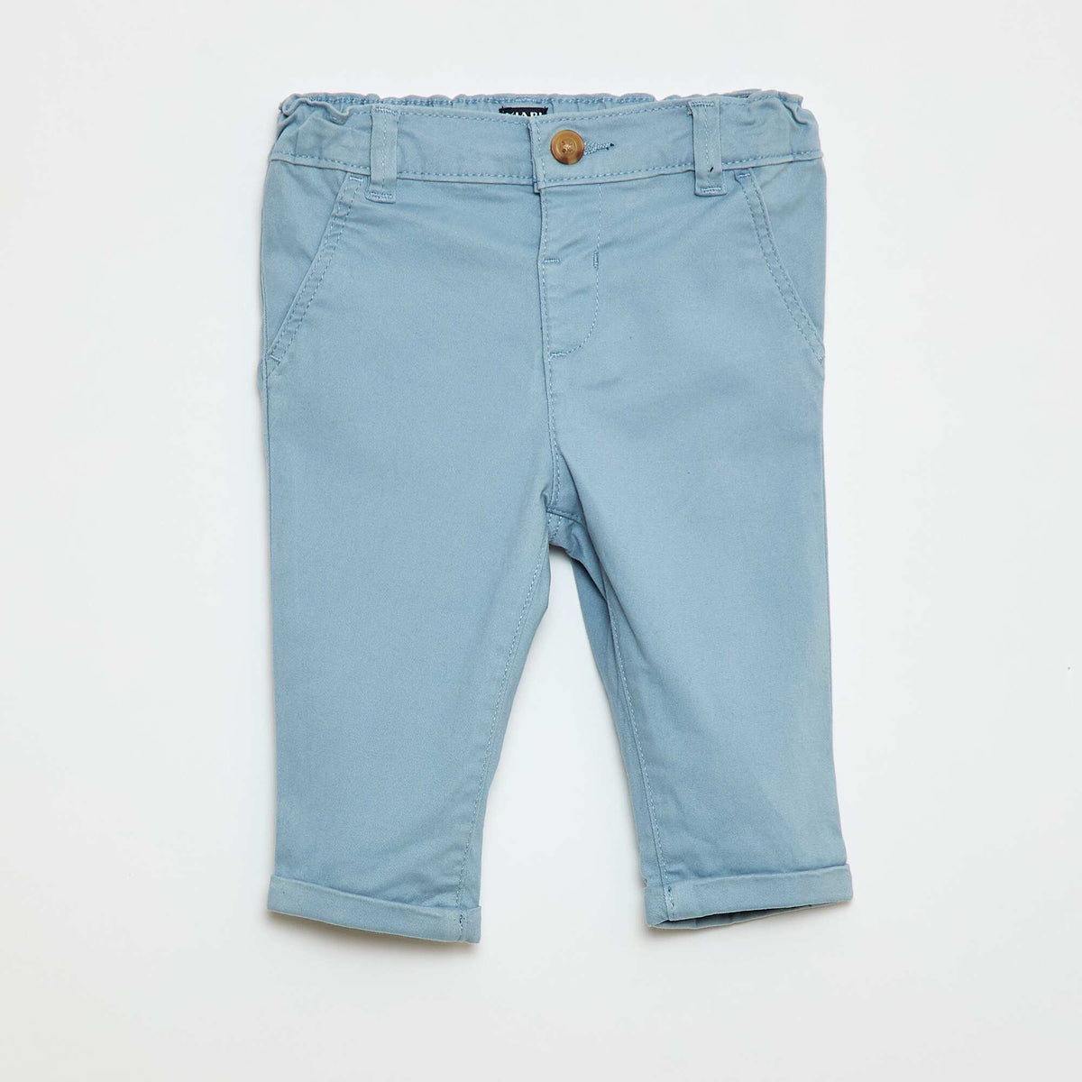 Chino droit en coton stretch BLEU