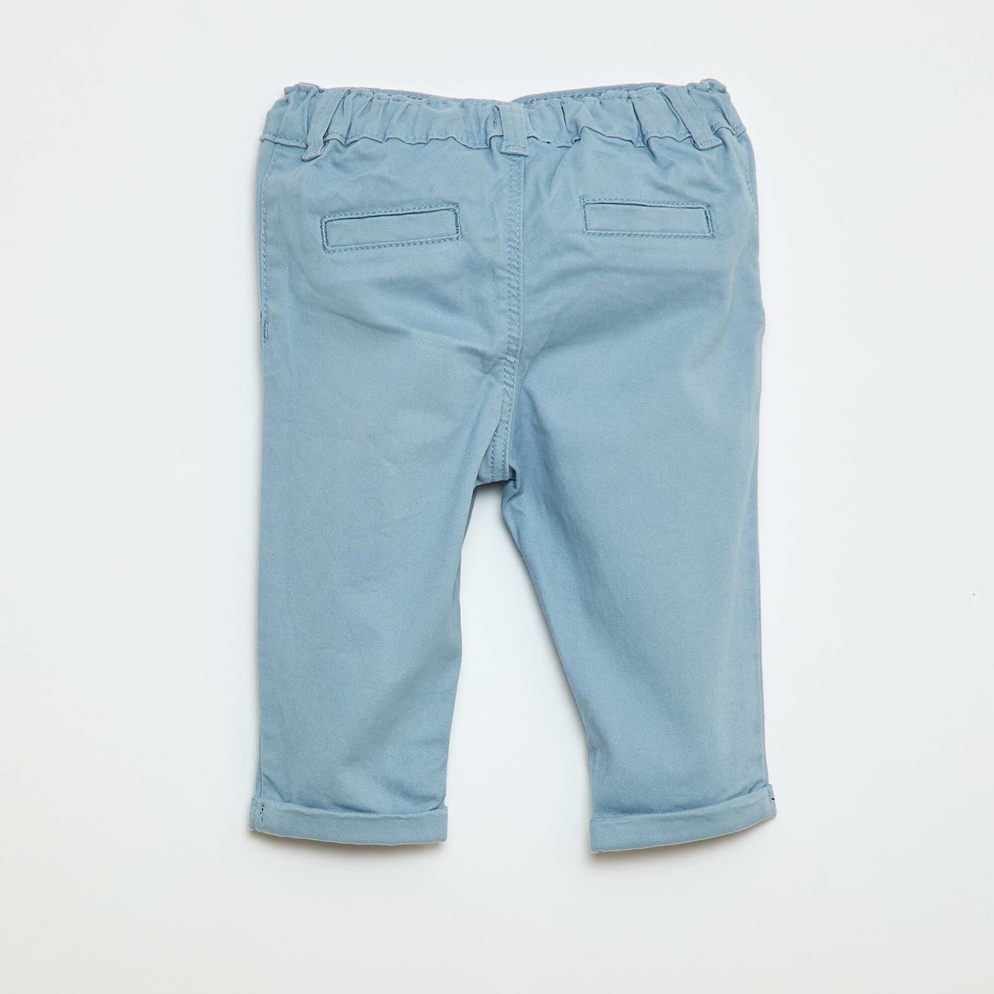 Chino droit en coton stretch BLEU
