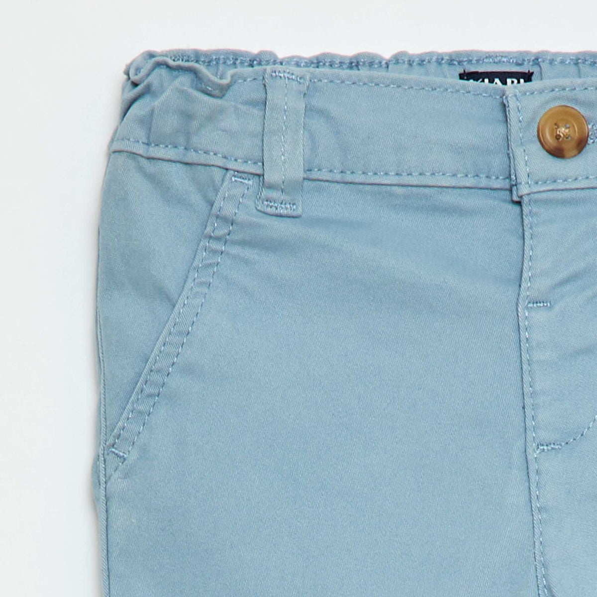 Chino droit en coton stretch BLEU