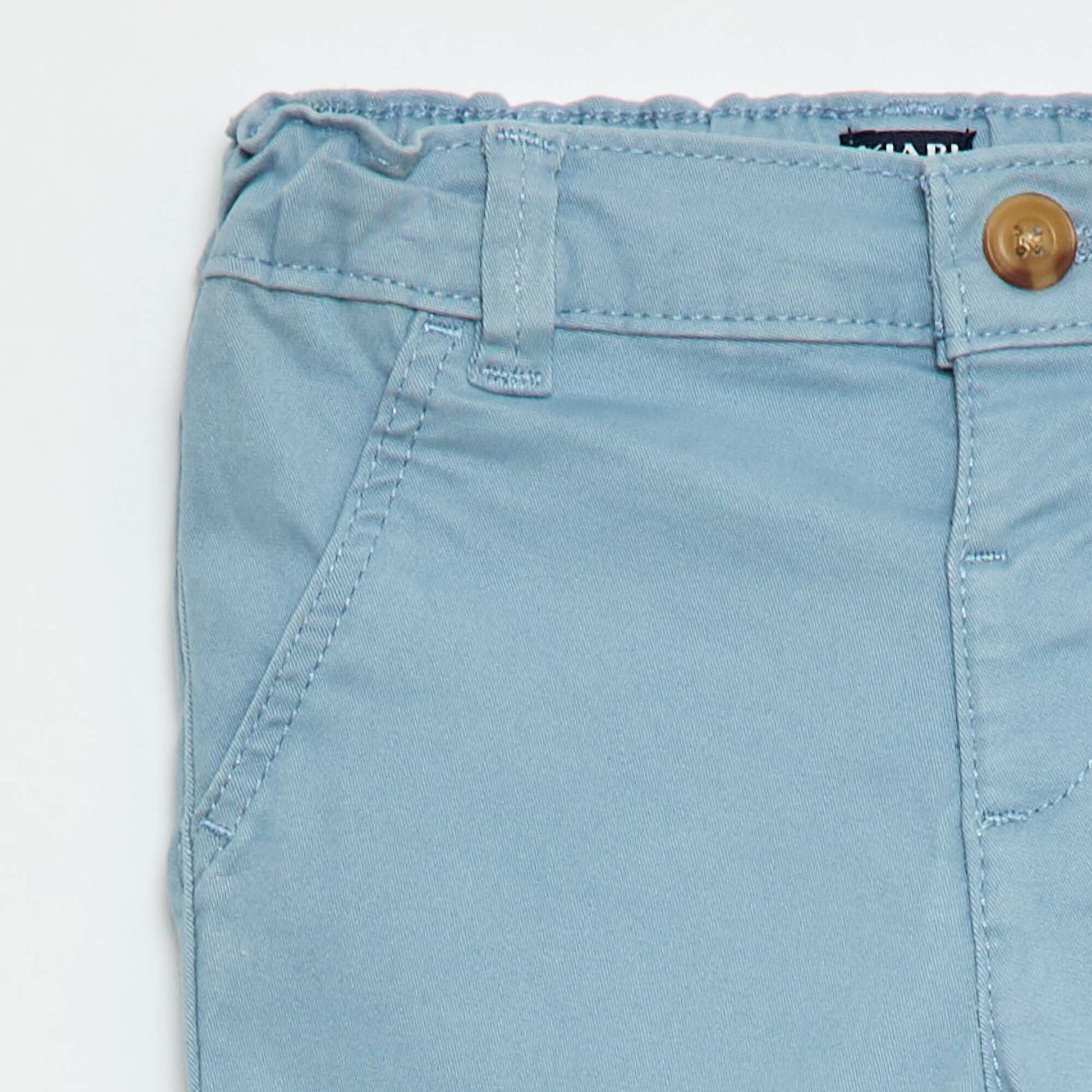 Chino droit en coton stretch BLEU