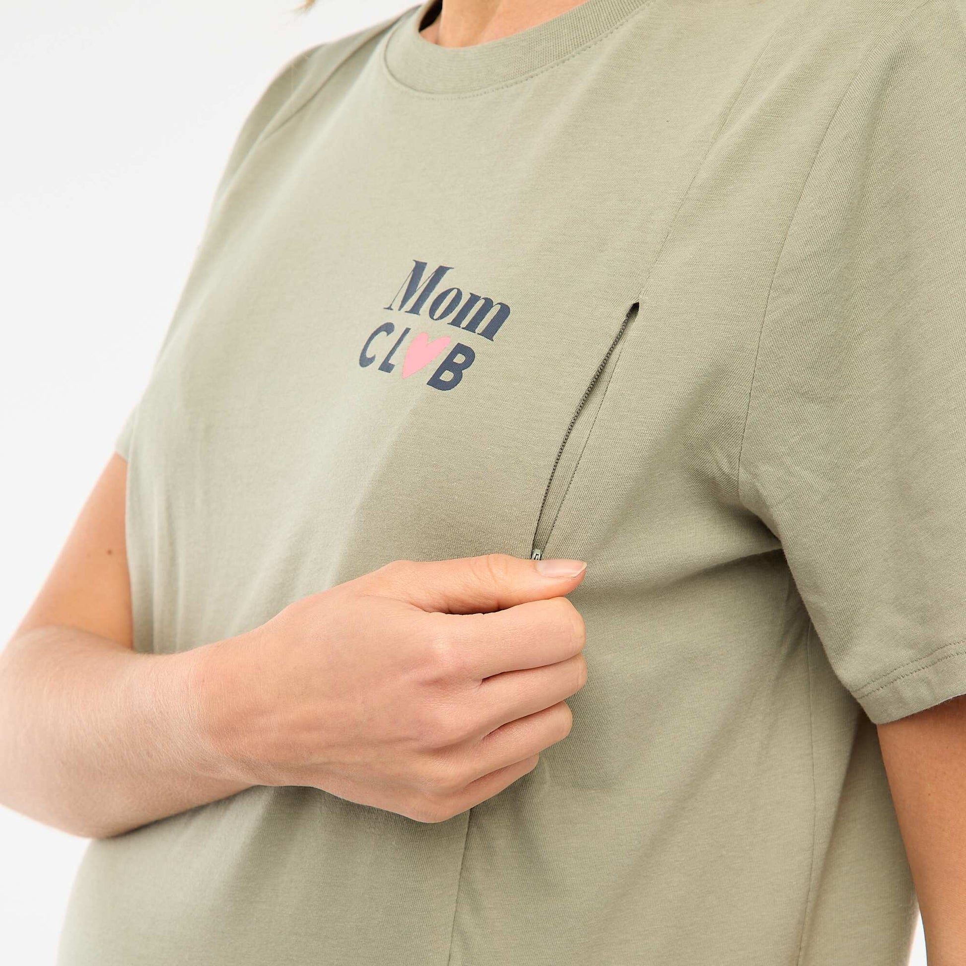 Tee-shirt d'allaitement imprimé à manches courtes KAKI