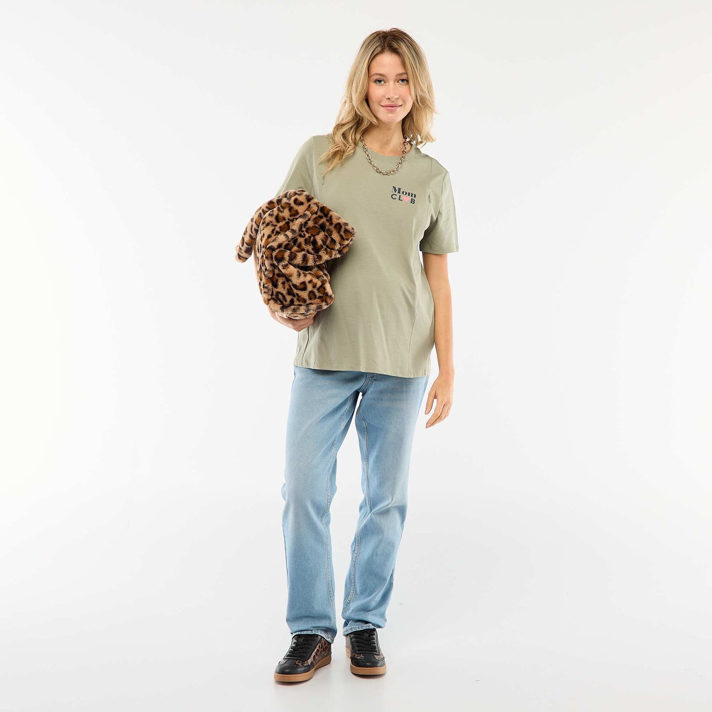 Tee-shirt d'allaitement imprimé à manches courtes KAKI