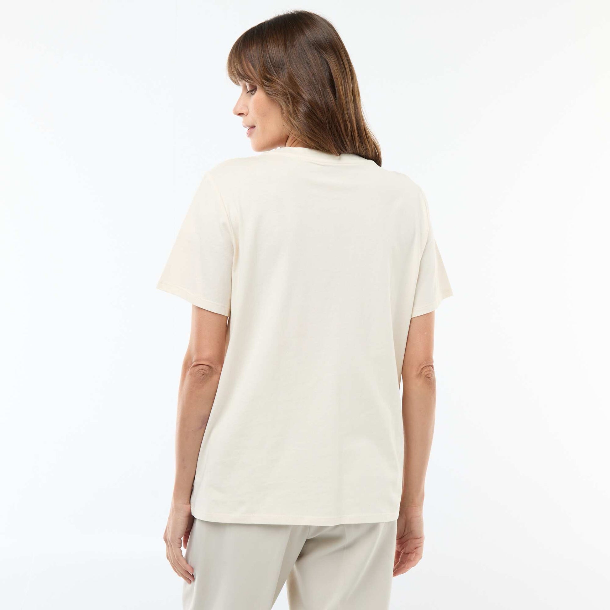 Tee-shirt d'allaitement imprimé à manches courtes BLANC