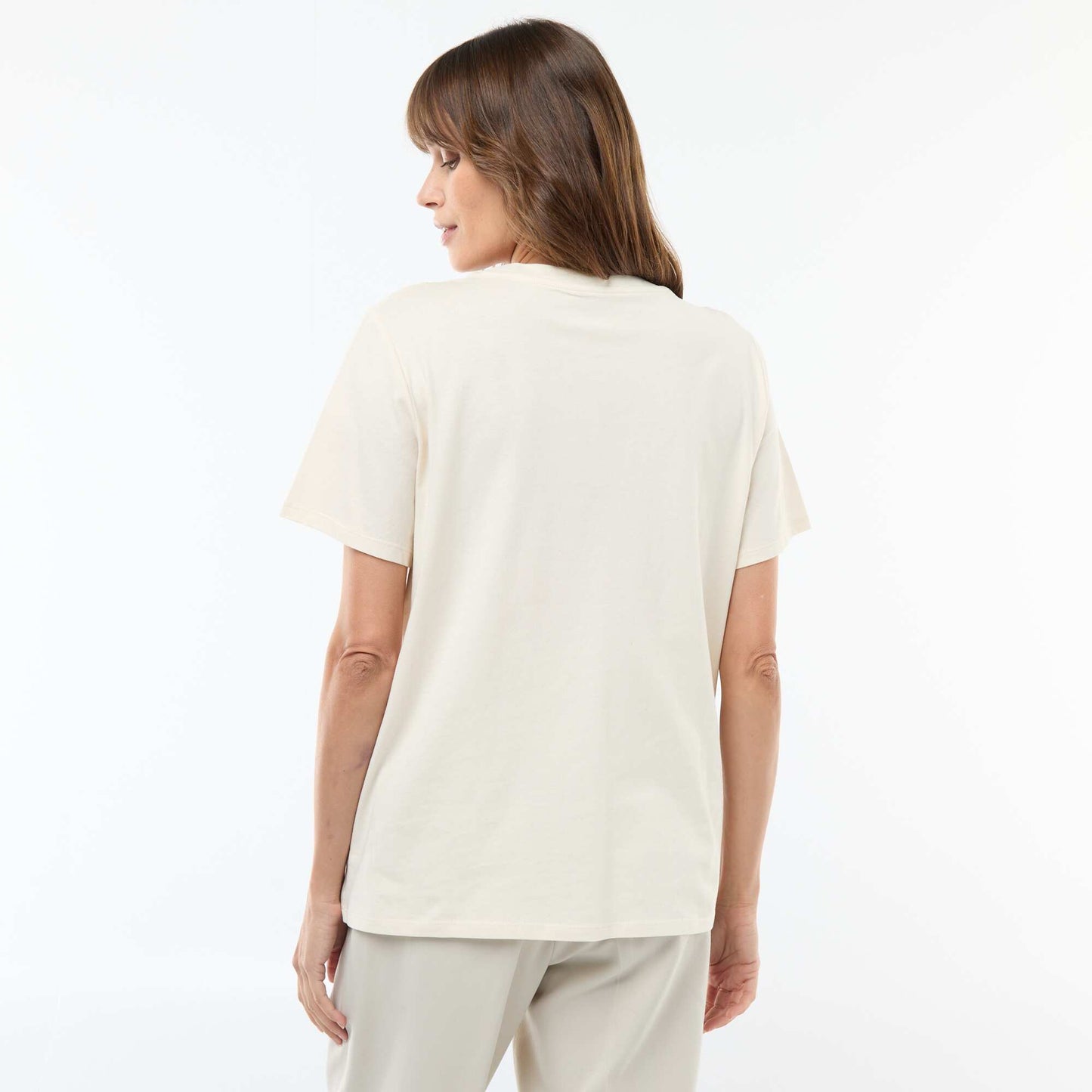 Tee-shirt d'allaitement imprimé à manches courtes BLANC