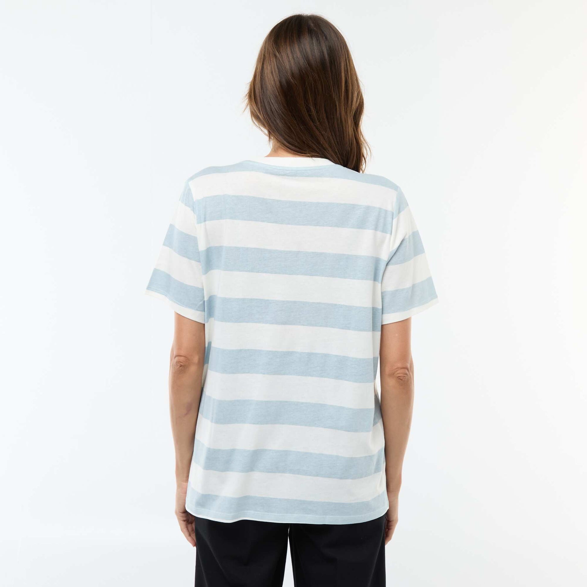 Tee-shirt d'allaitement imprimé à manches courtes BLEU
