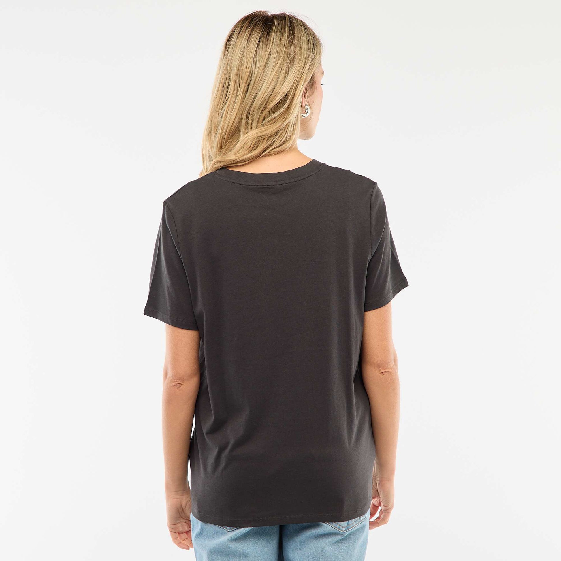 Tee-shirt d'allaitement imprimé à manches courtes NOIR