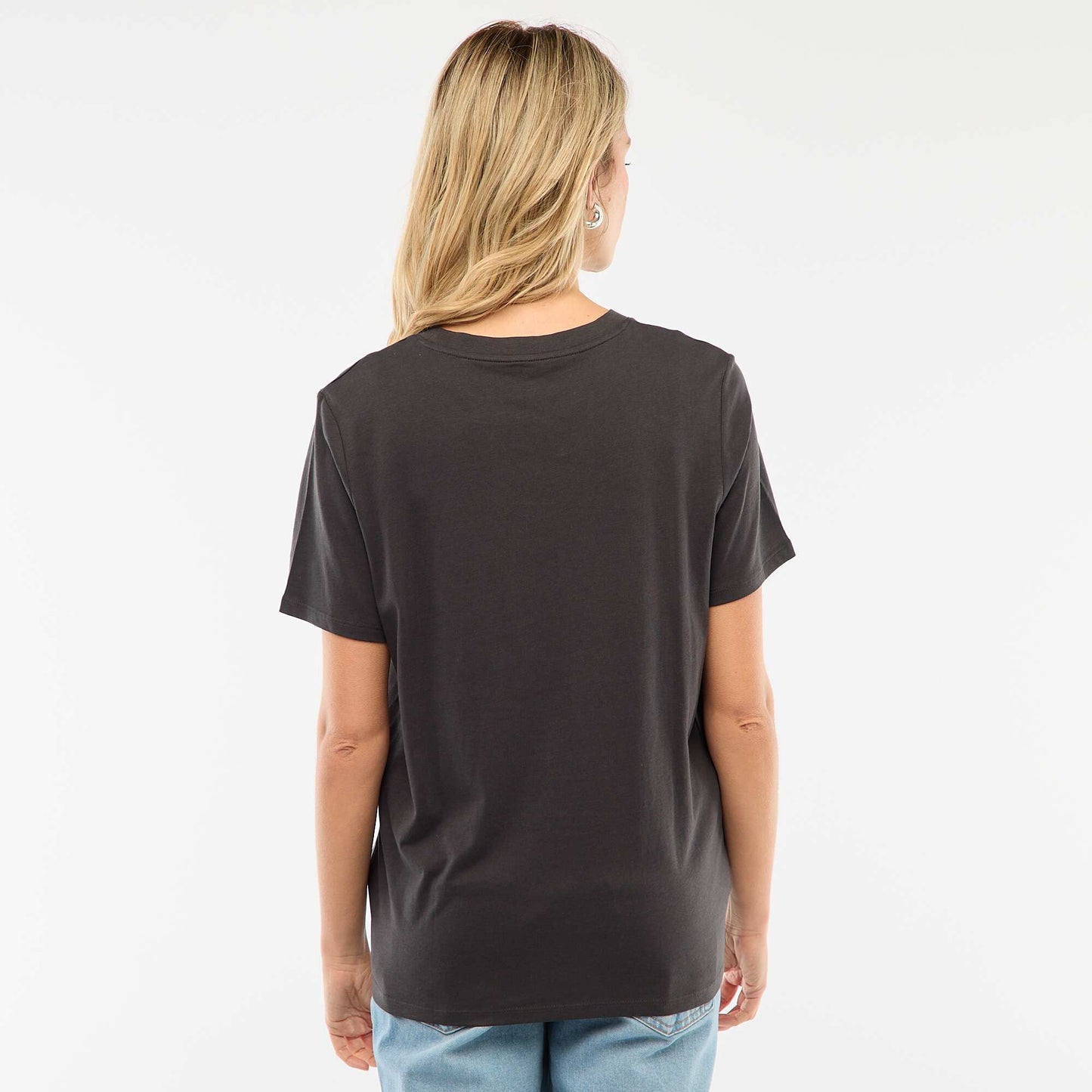 Tee-shirt d'allaitement imprimé à manches courtes NOIR