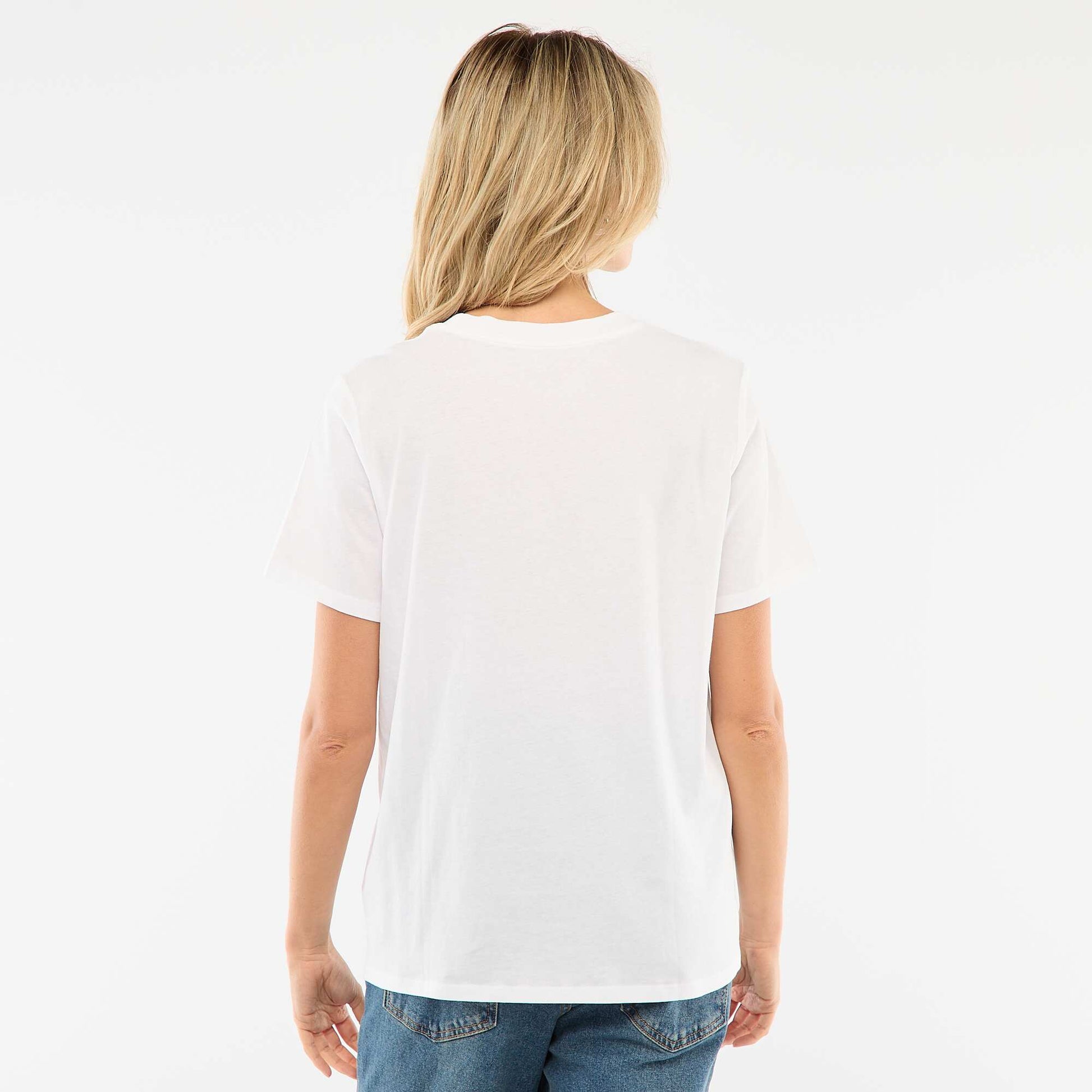 Tee-shirt d'allaitement imprimé à manches courtes BLANC