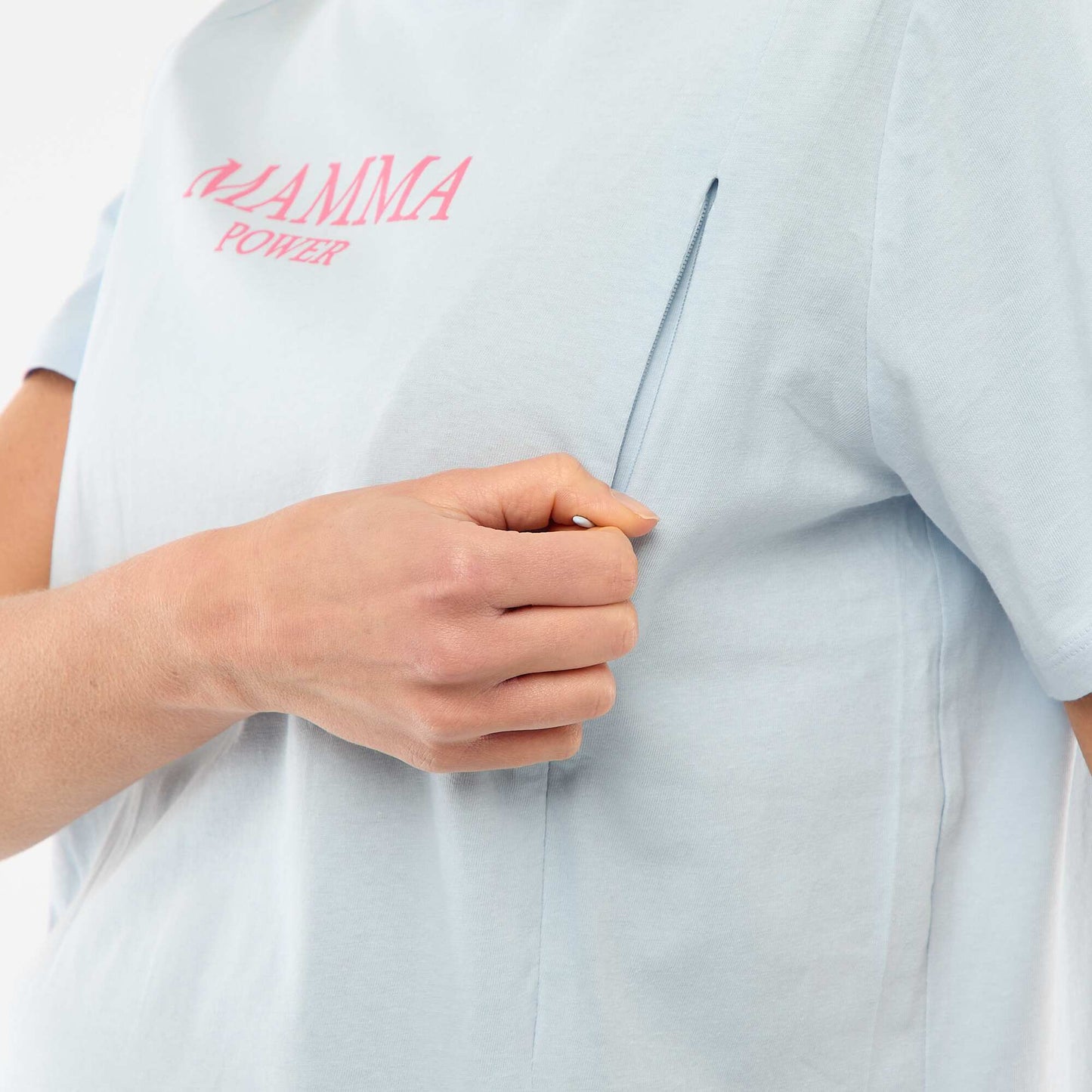 Tee-shirt d'allaitement imprimé à manches courtes BLEU